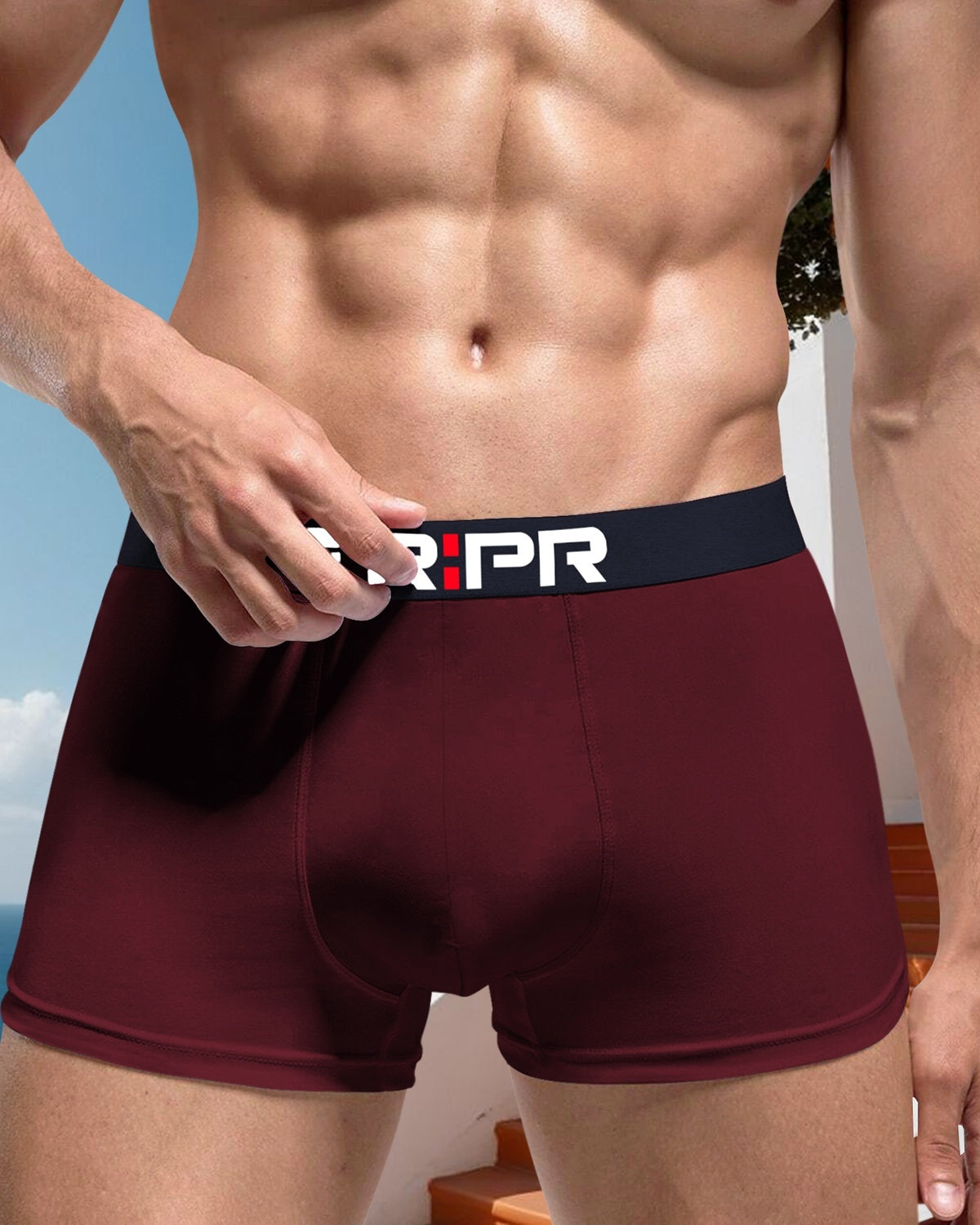 Men Plain Maroon Trunk