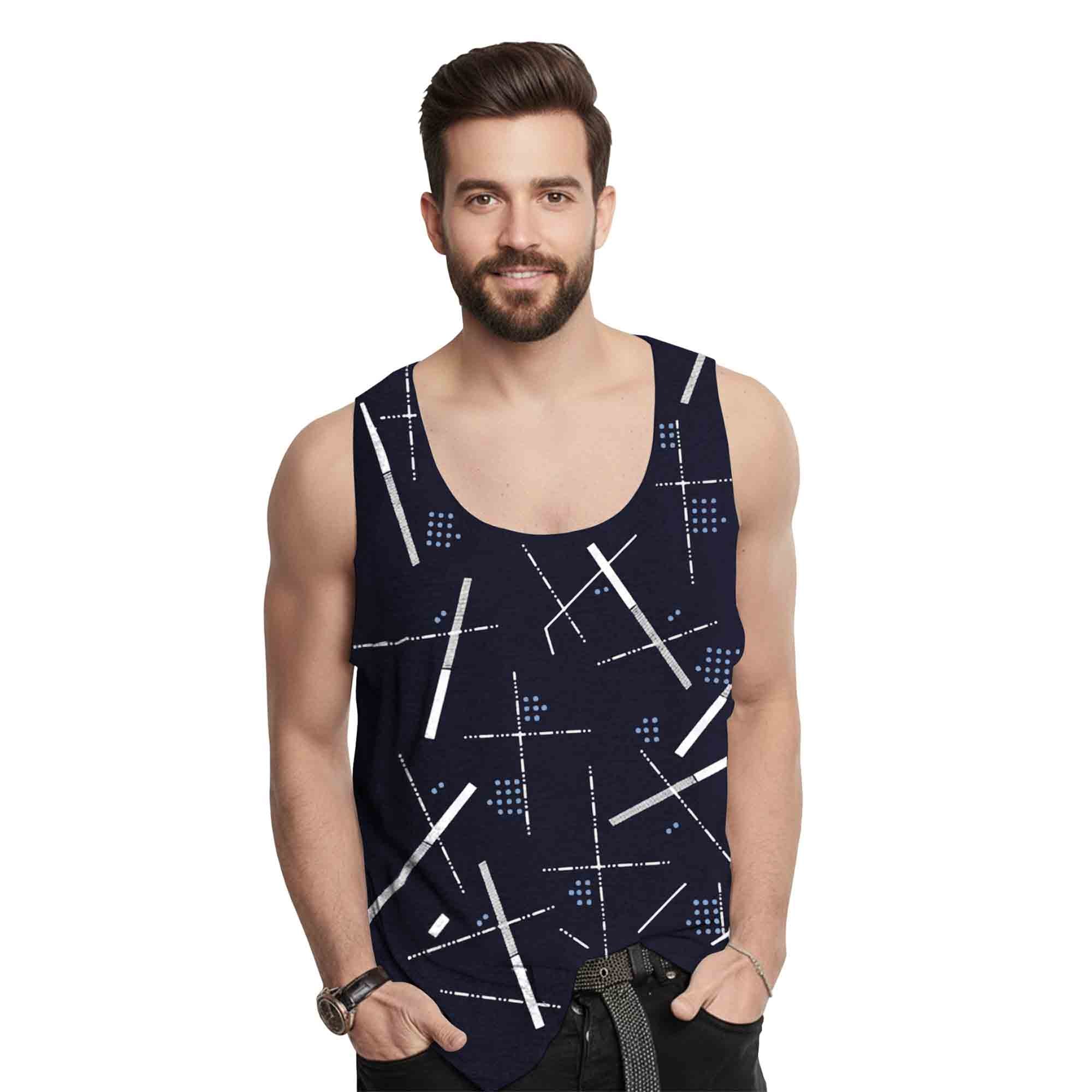 Men Sleeveless Printed Vest with 17 Variants