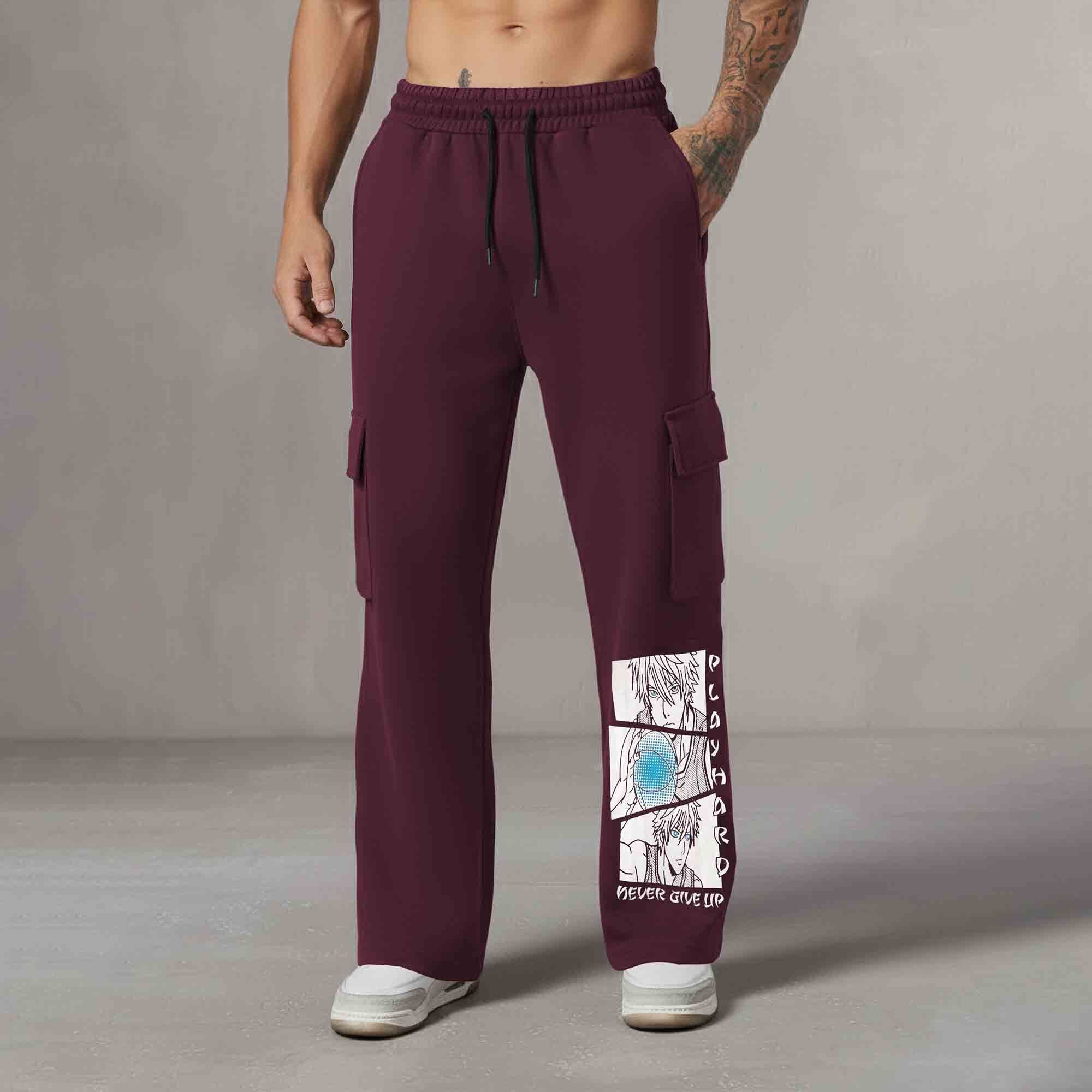 Men 4 Pockets Dual Color And Printed Baggy Cargo Pants