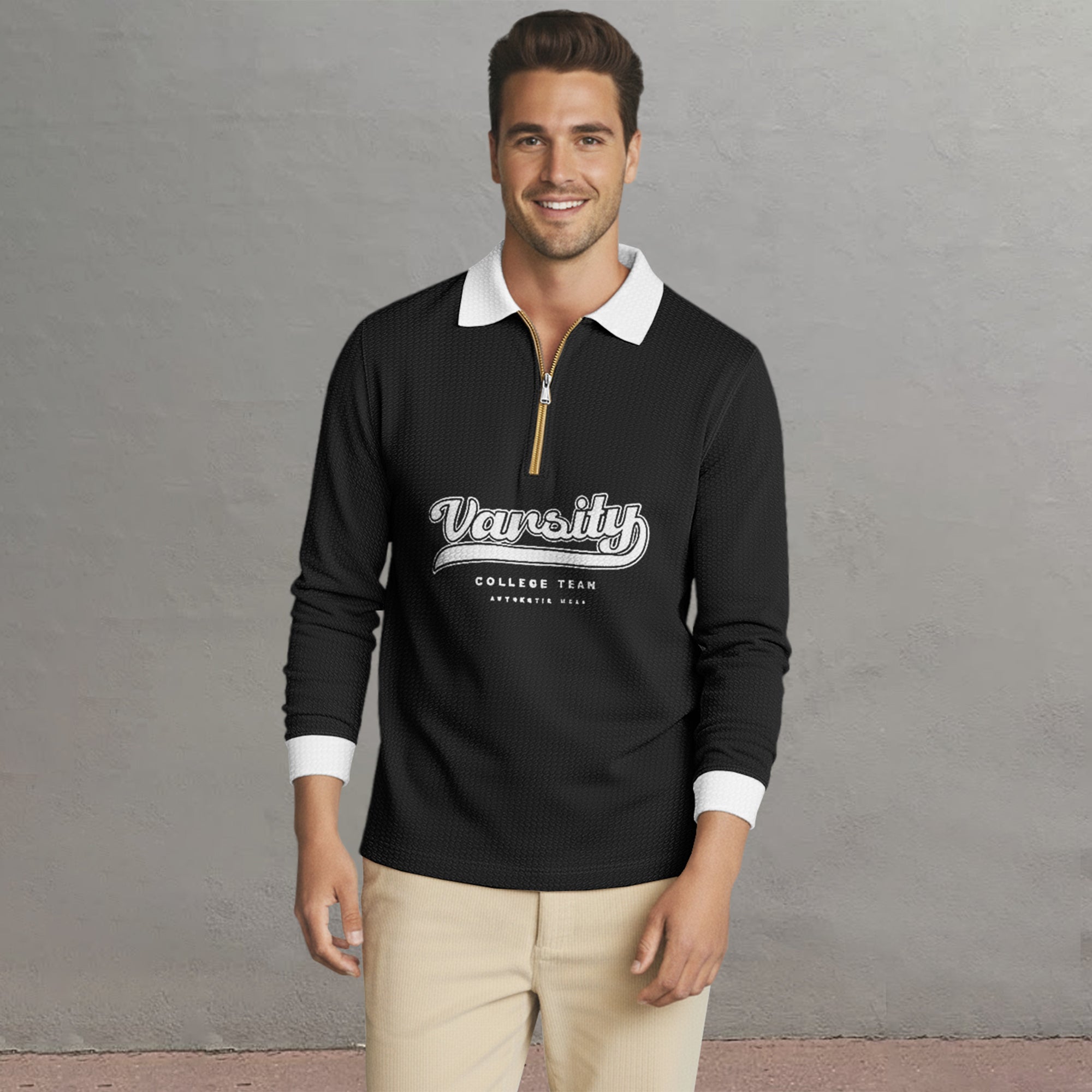 Men's Full Sleeve Stylish Printed Polo Neck Tshirts