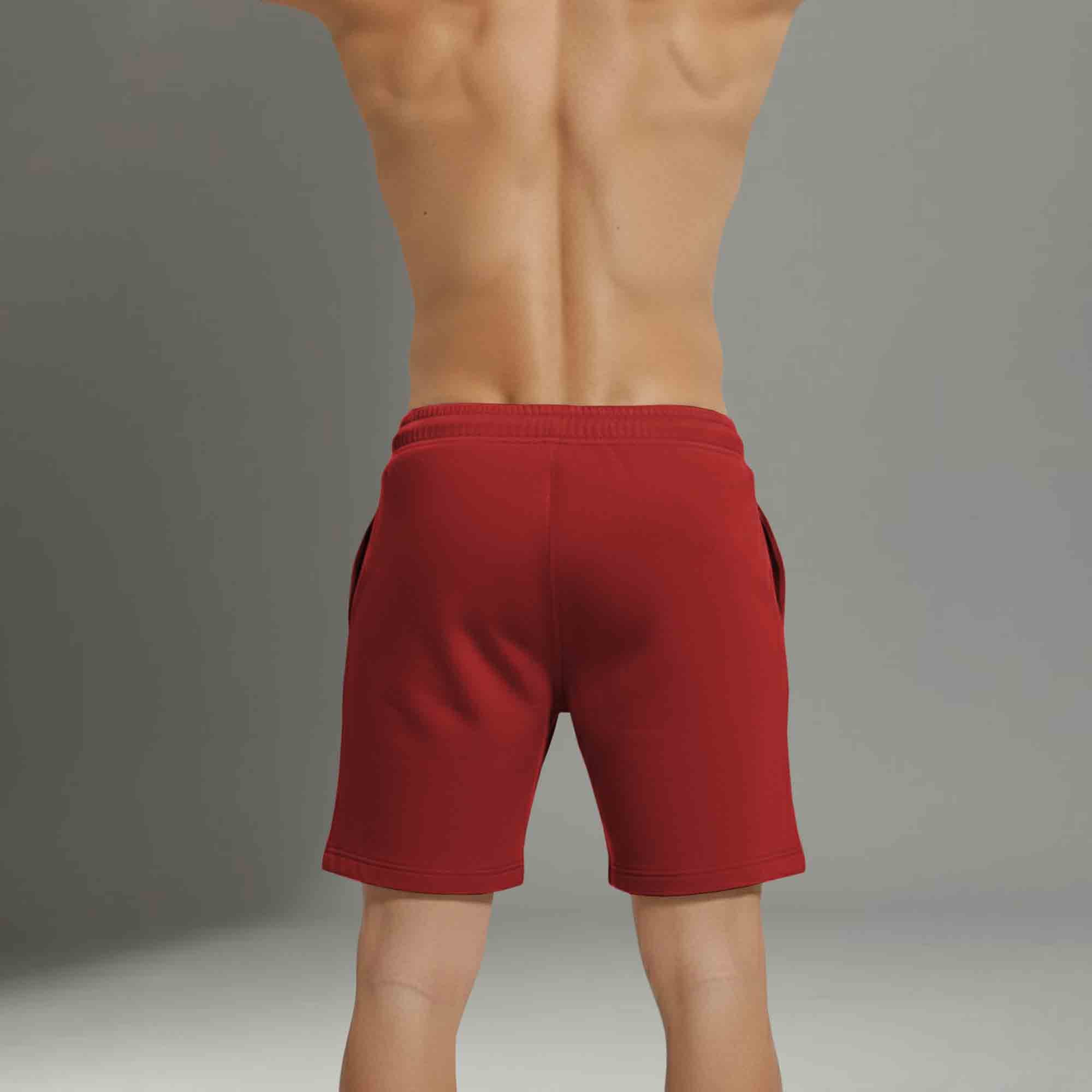 Men Red Design Printed Regular Shorts