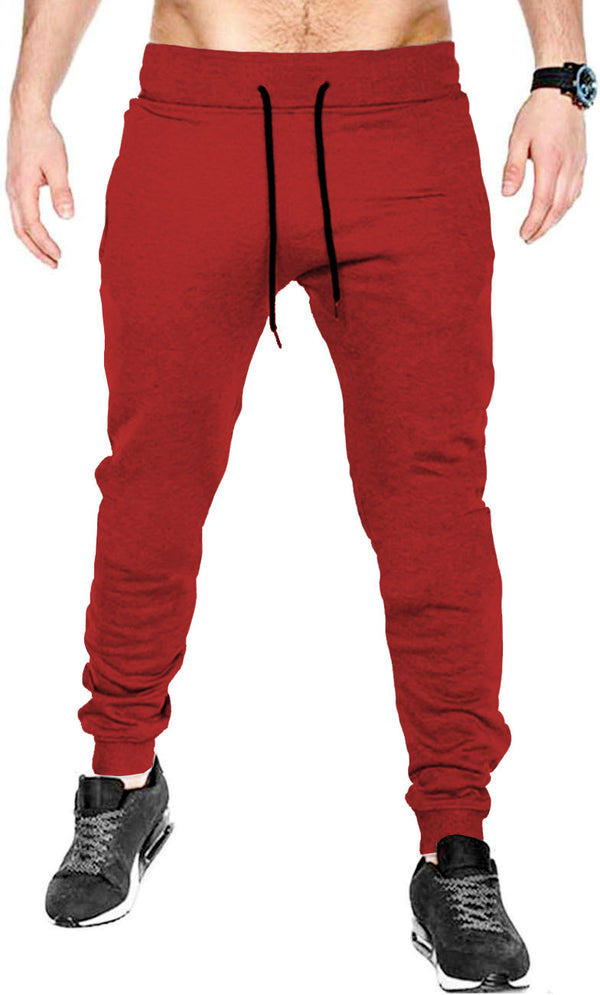 Solid Men Red Track Pant