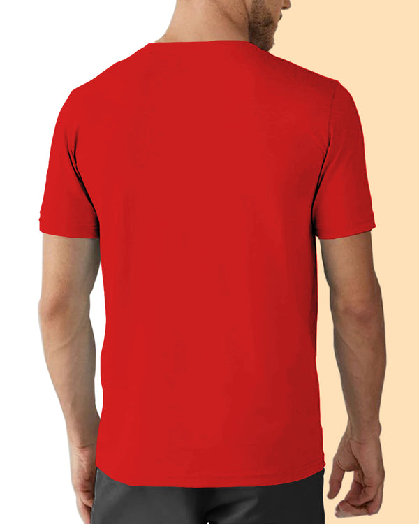 reversible red and black half sleeve tshirt for men red side view