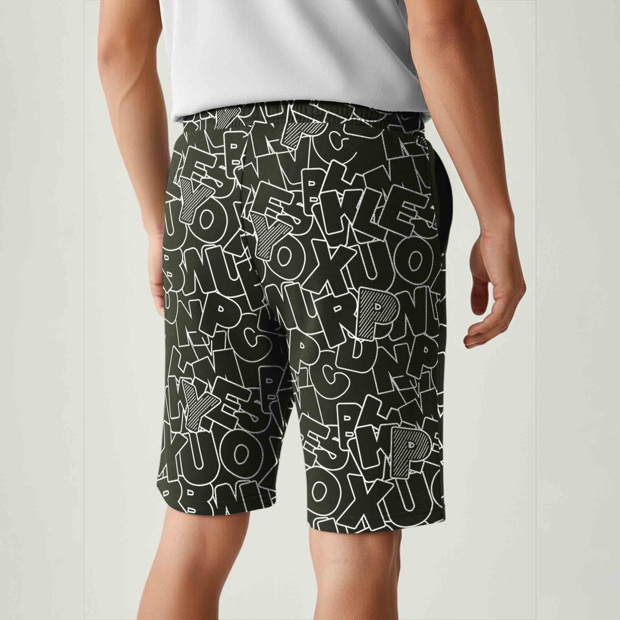 Men All Over Printed Short Olivegreen