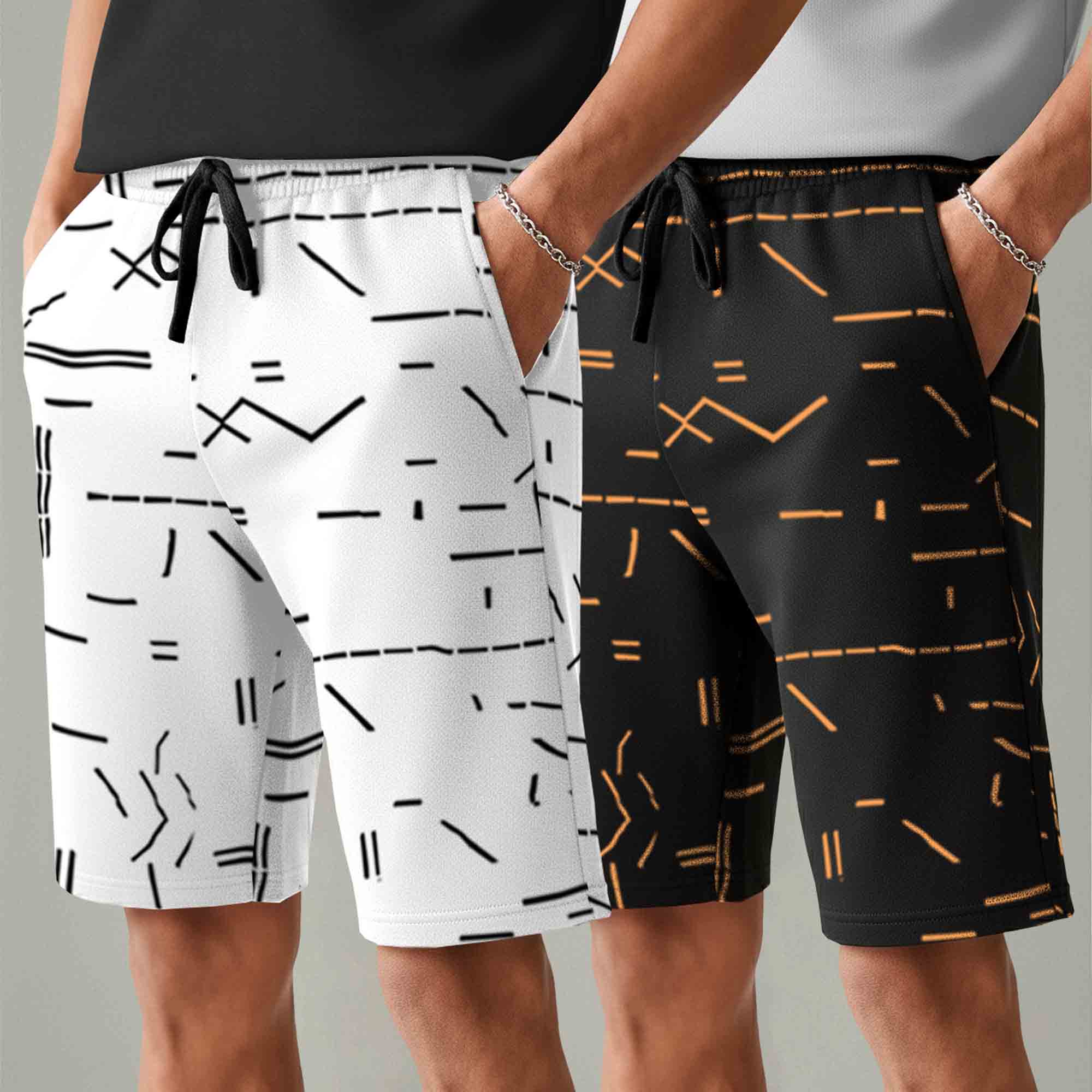 Men (Pack Of 2) Same Printed Design Regular Fit Shorts- 26 Variants