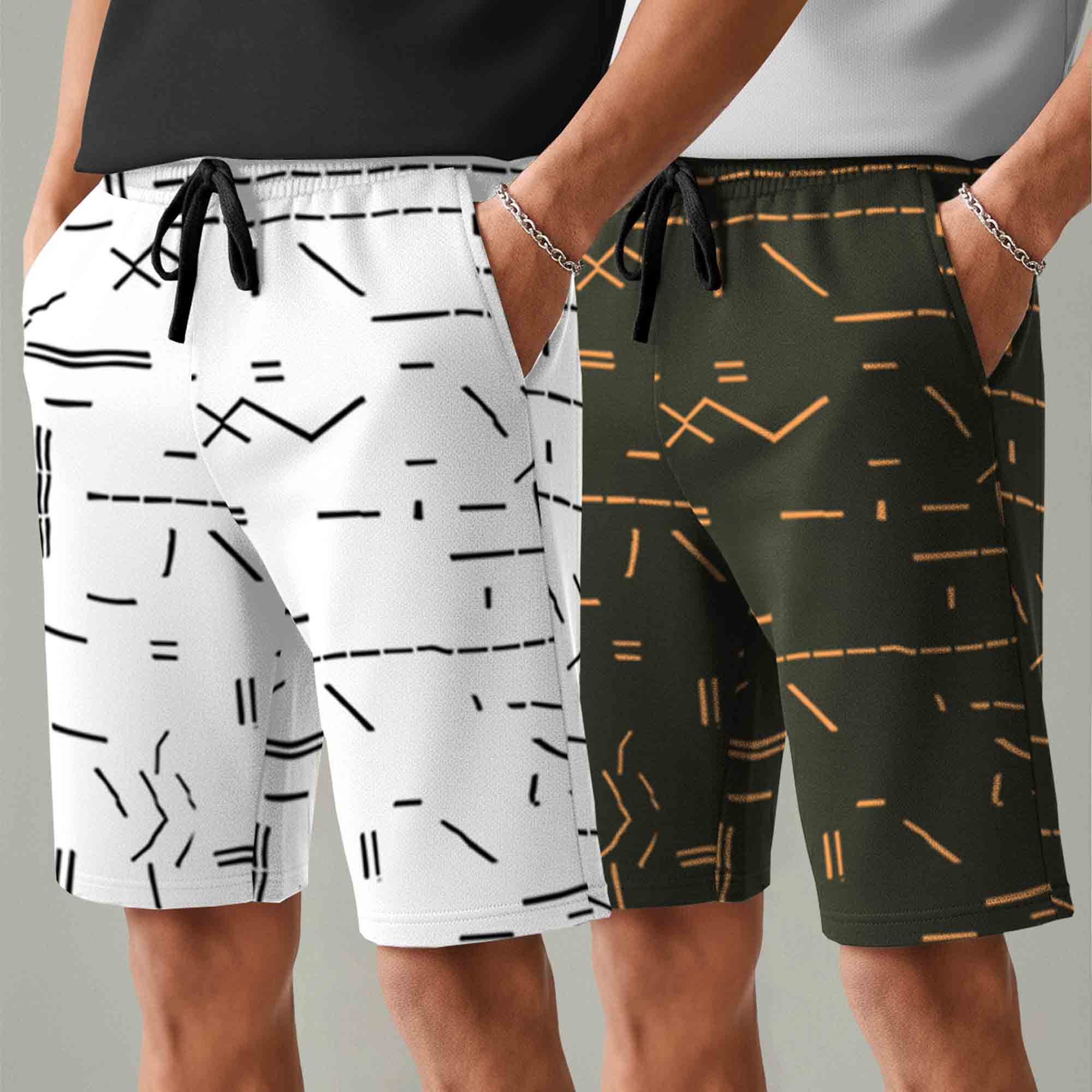 Men (Pack Of 2) Same Printed Design Regular Fit Shorts- 26 Variants
