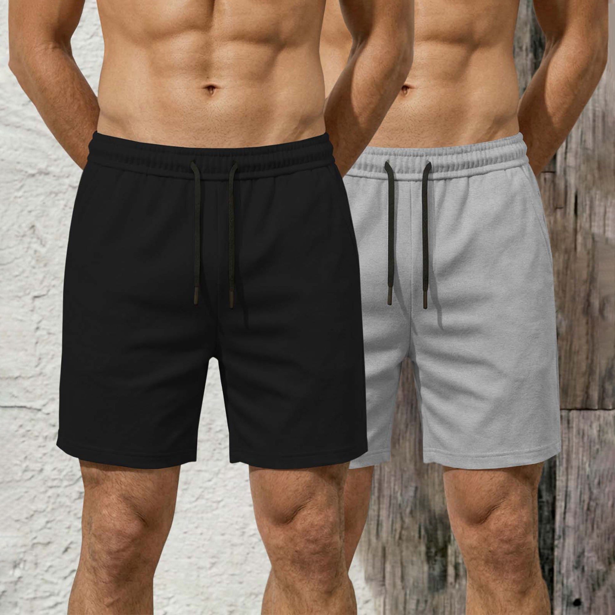 (Pack Of 2) Plain Cotton Blend Shorts