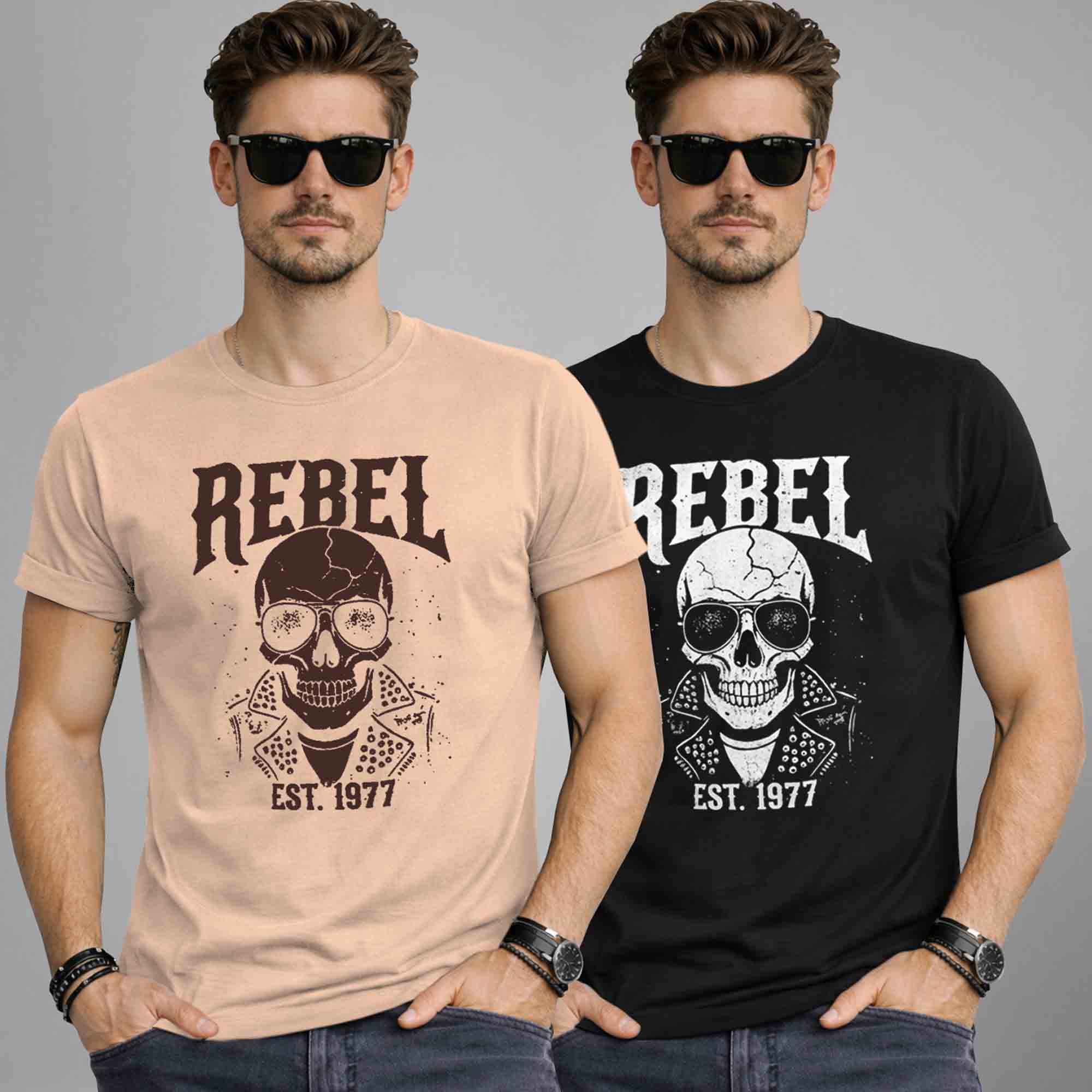 Pack Of 2 Graphics Printed Men Half Sleeve Combo T-shirts - 16 Variants