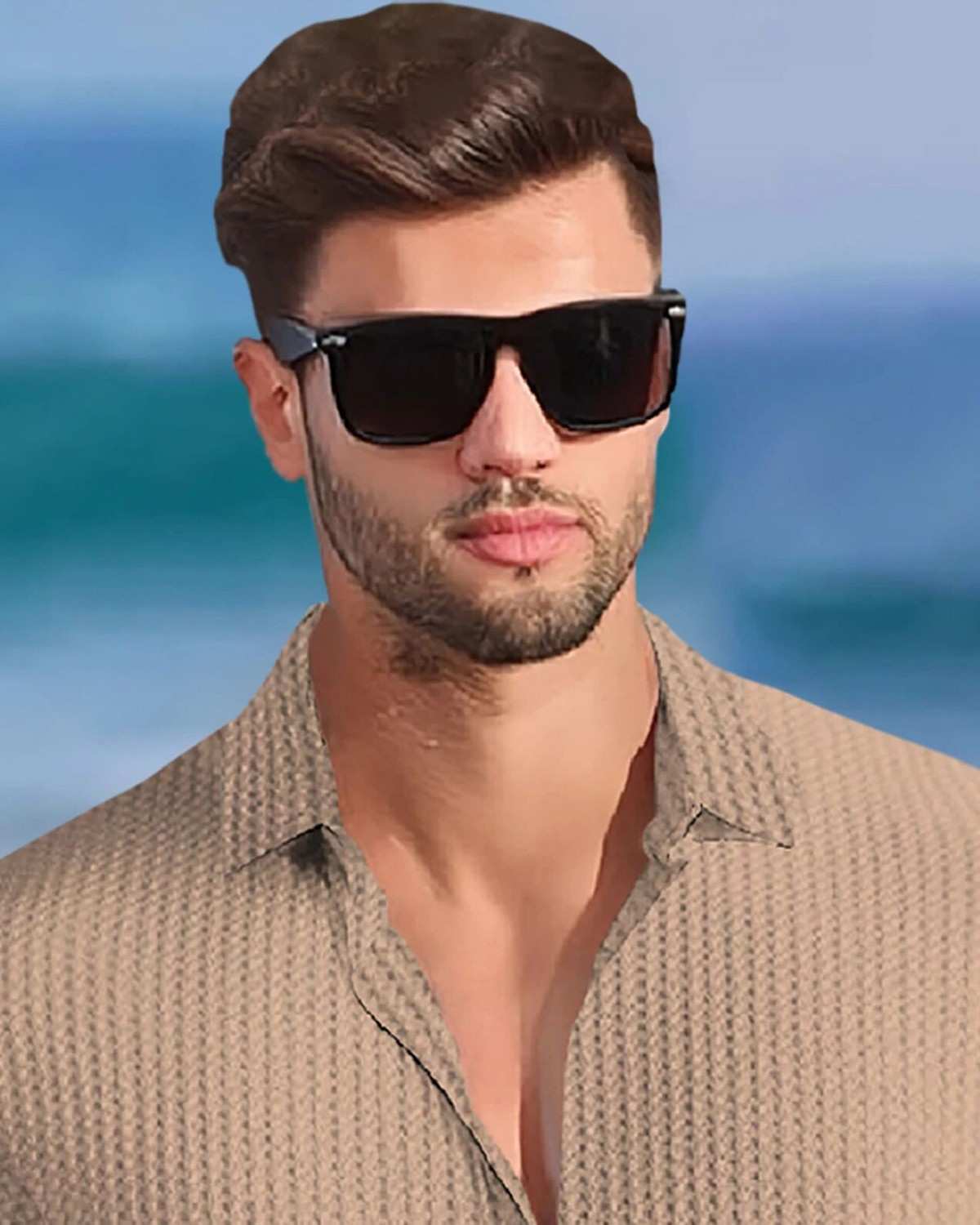 (Pack Of 2) Half Sleeve Plain Beige & Maroon Waffle Shirts