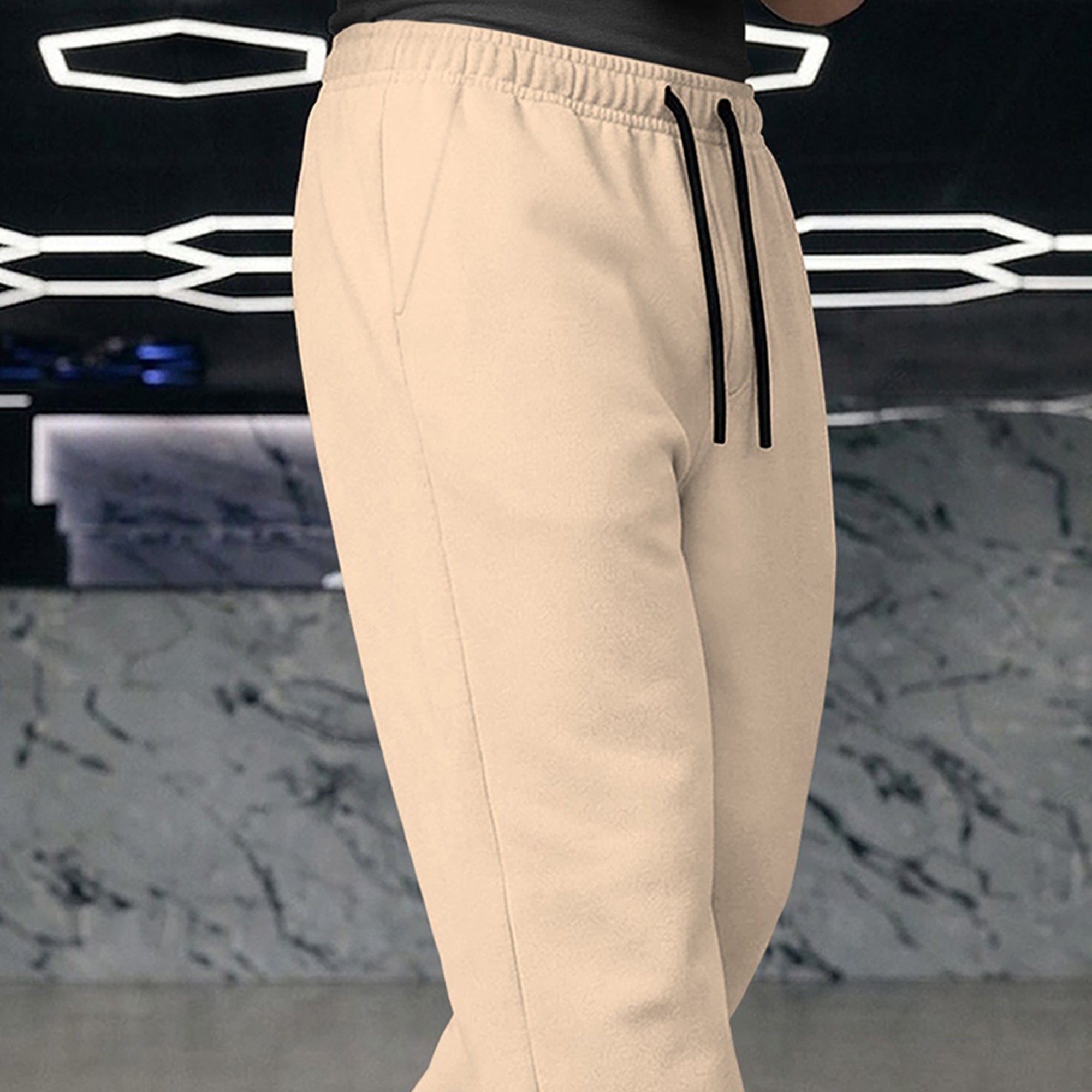 TRIPR Men Solid Loose Fit TrackPant Beige
