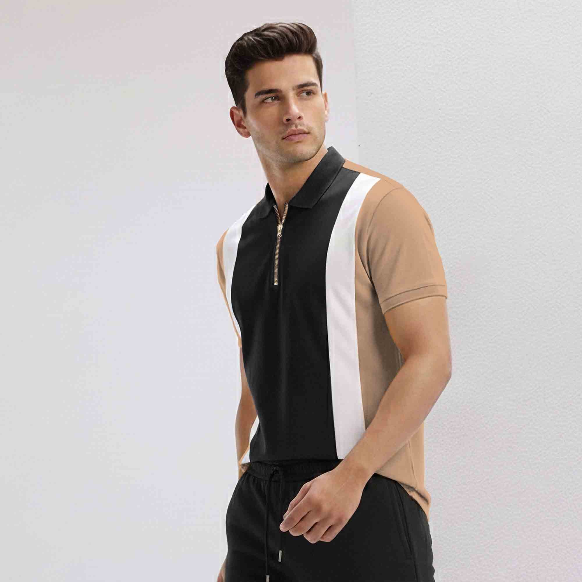 Mens Casual Tracksuit Set with Polo T-Shirt & Jogger