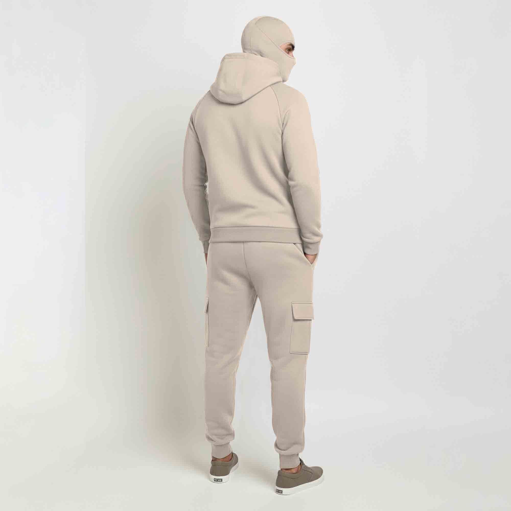 Tracksuit For Winter Mask Beige Jacket - Plain Beige Cargo Pant
