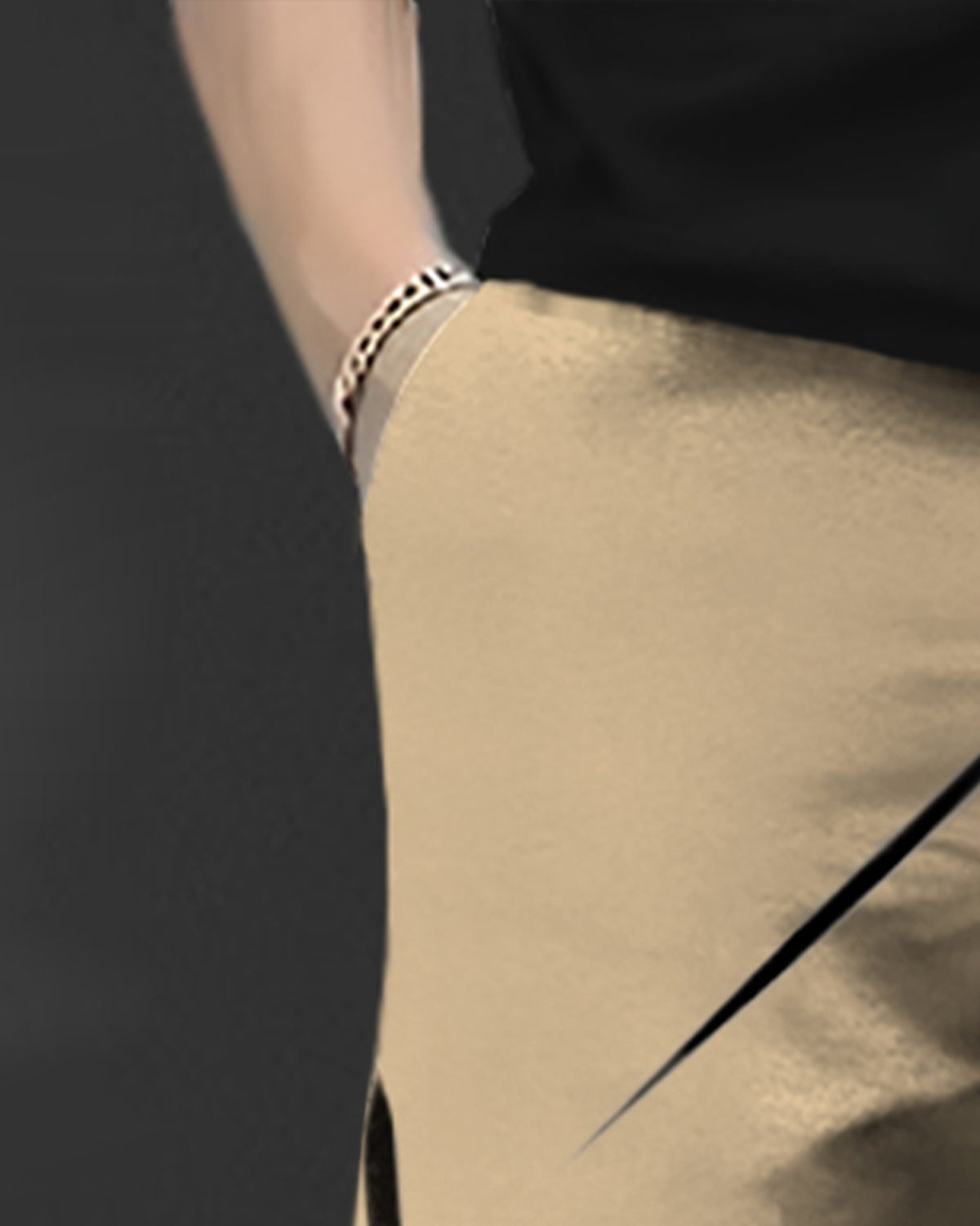 Mens Design Printed Beige Trackpant