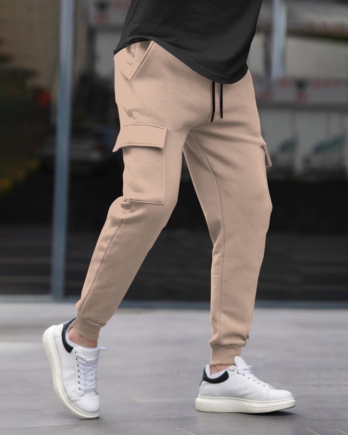 Mens Multi Pockets Plain Cargo Jogger with 5 Color Variants