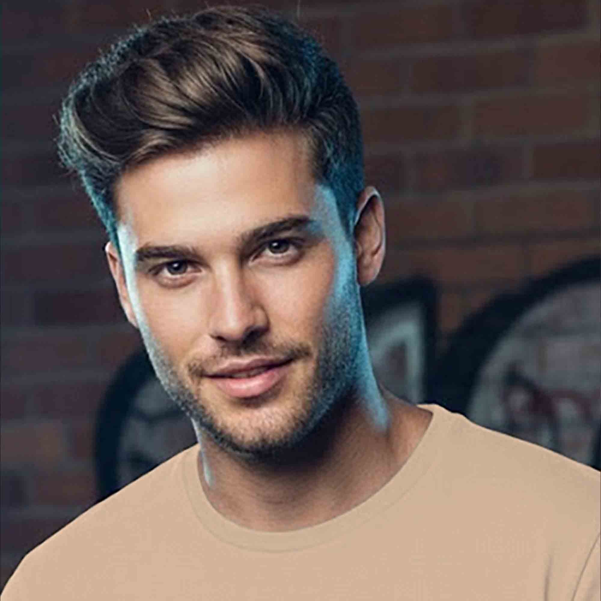 Men Half Sleeve REBEL Printed Cotton Blend Tshirt Beige