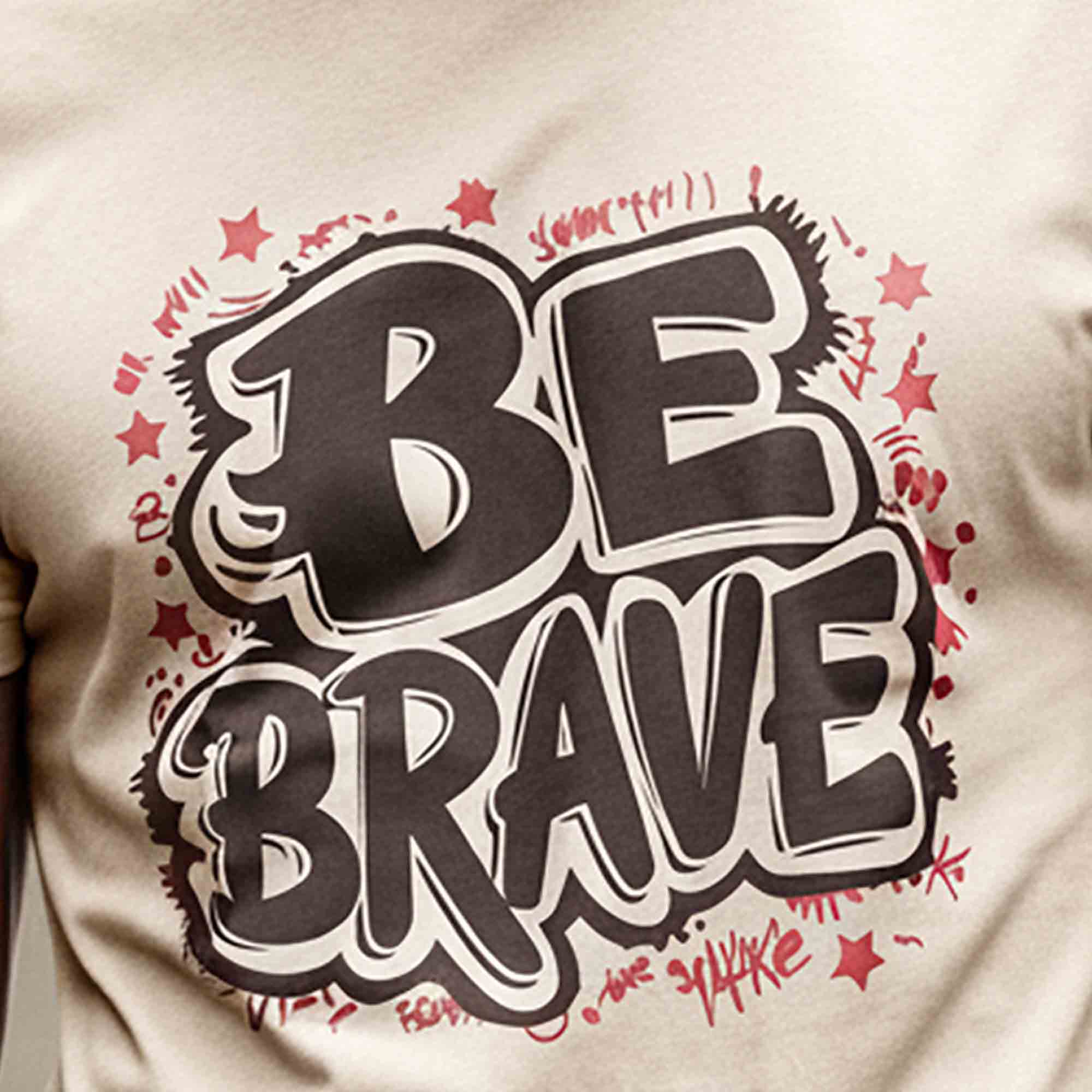 Men Half Sleeve Printed Tshirt Beige