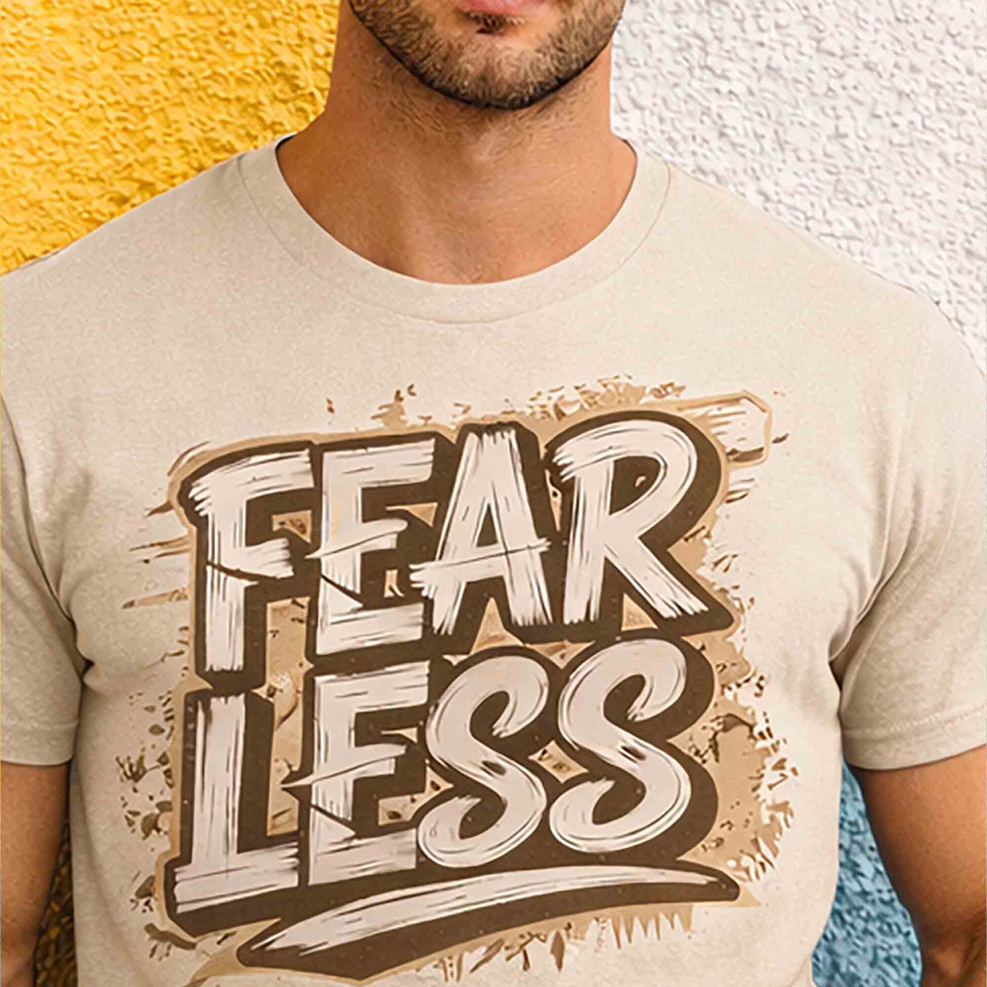 Men Half Sleeve Printed Tshirt Beige