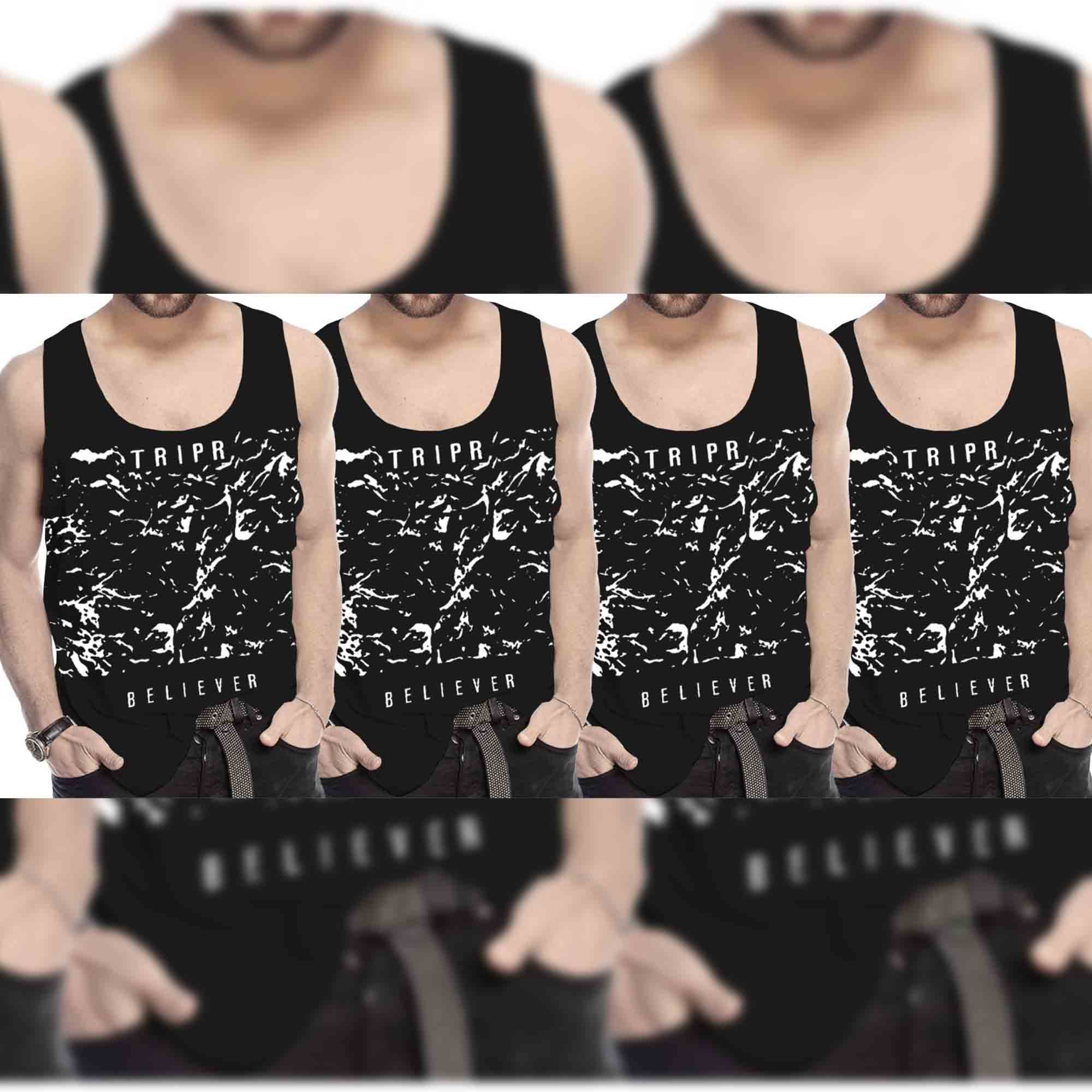 Men Printed Vest (Pack of 4) / Multicolor