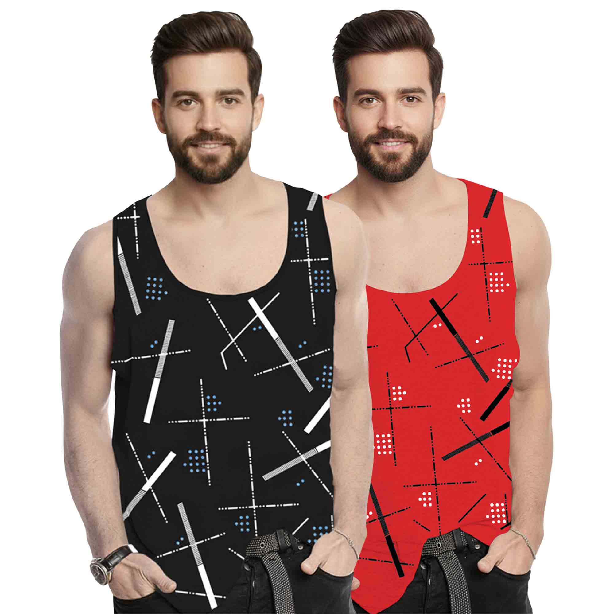 (Pack of 2) Men's Baniyans - 11 Variants