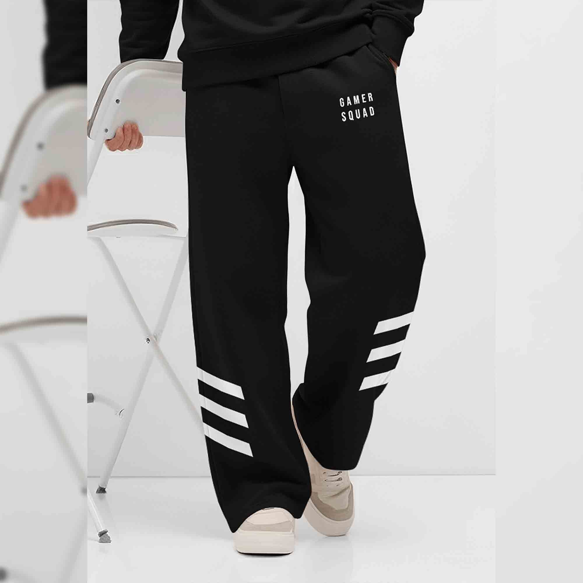 Men Printed Loose Fit Printed Black Trackpant