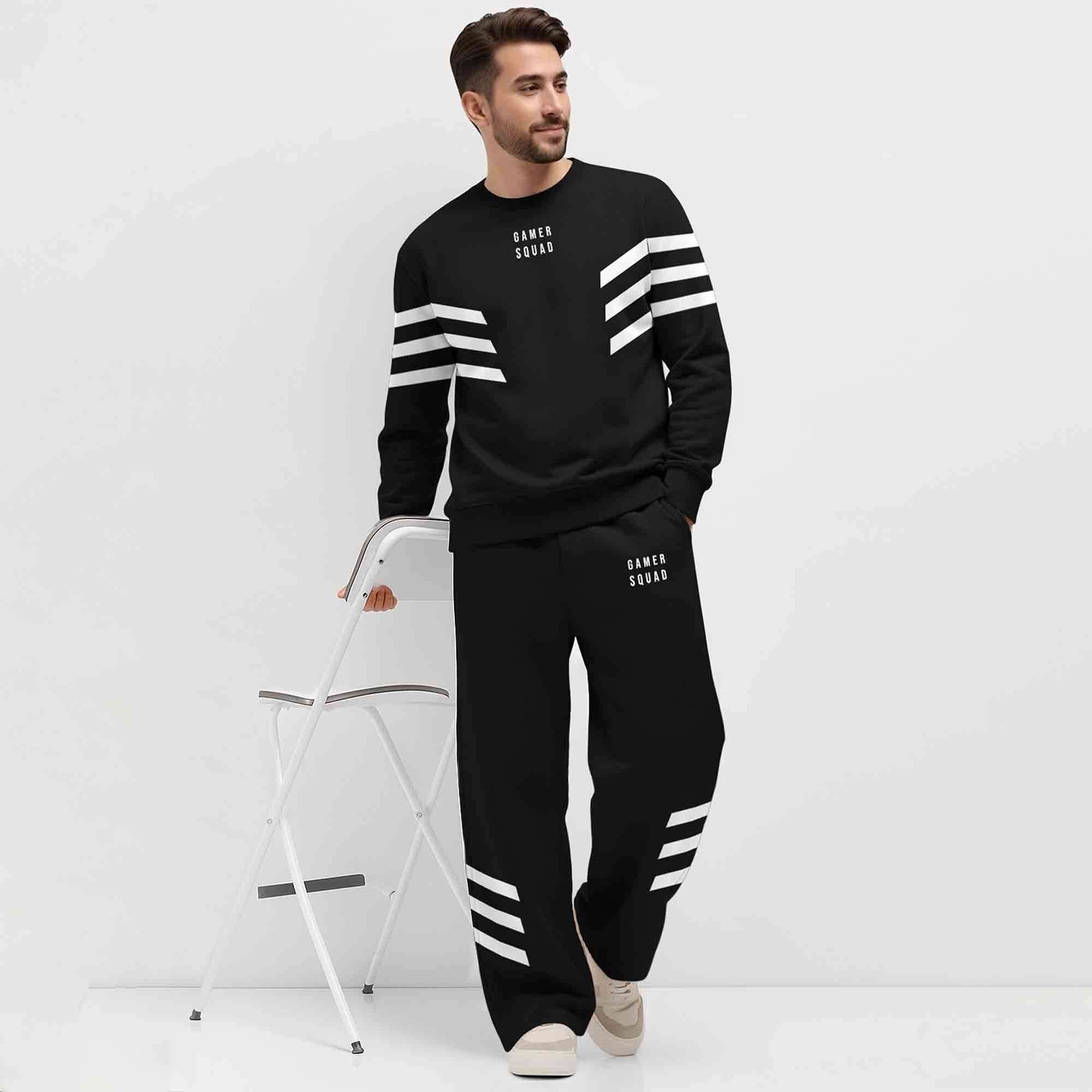 Men Printed Loose Fit Printed Black Trackpant