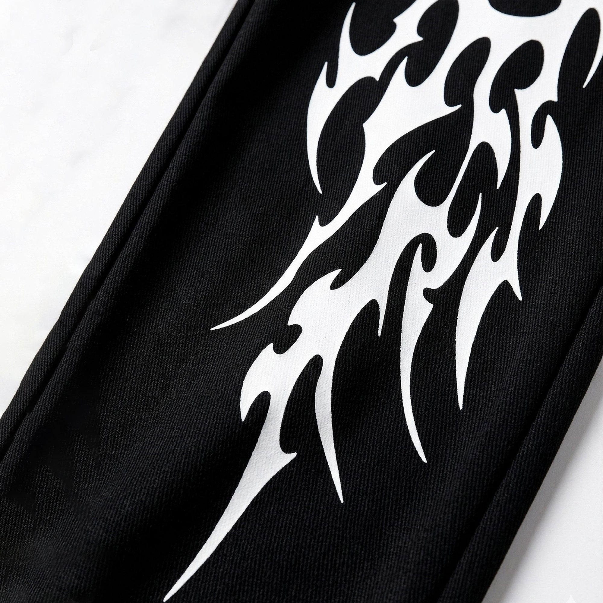 Mens Baggy Fit Printed Trackpant Black