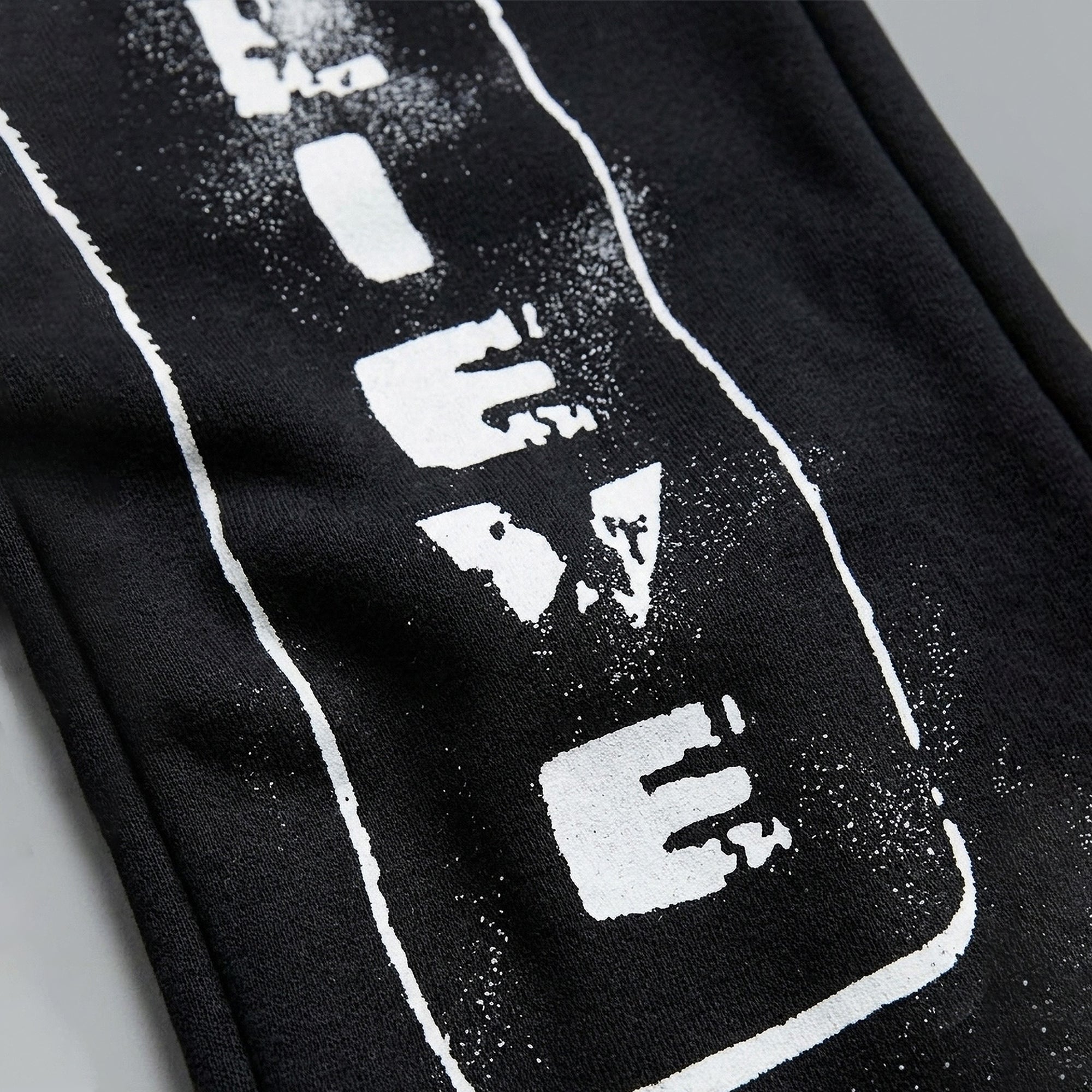 Mens Baggy Fit "MYSELF" Printed Trackpant Black