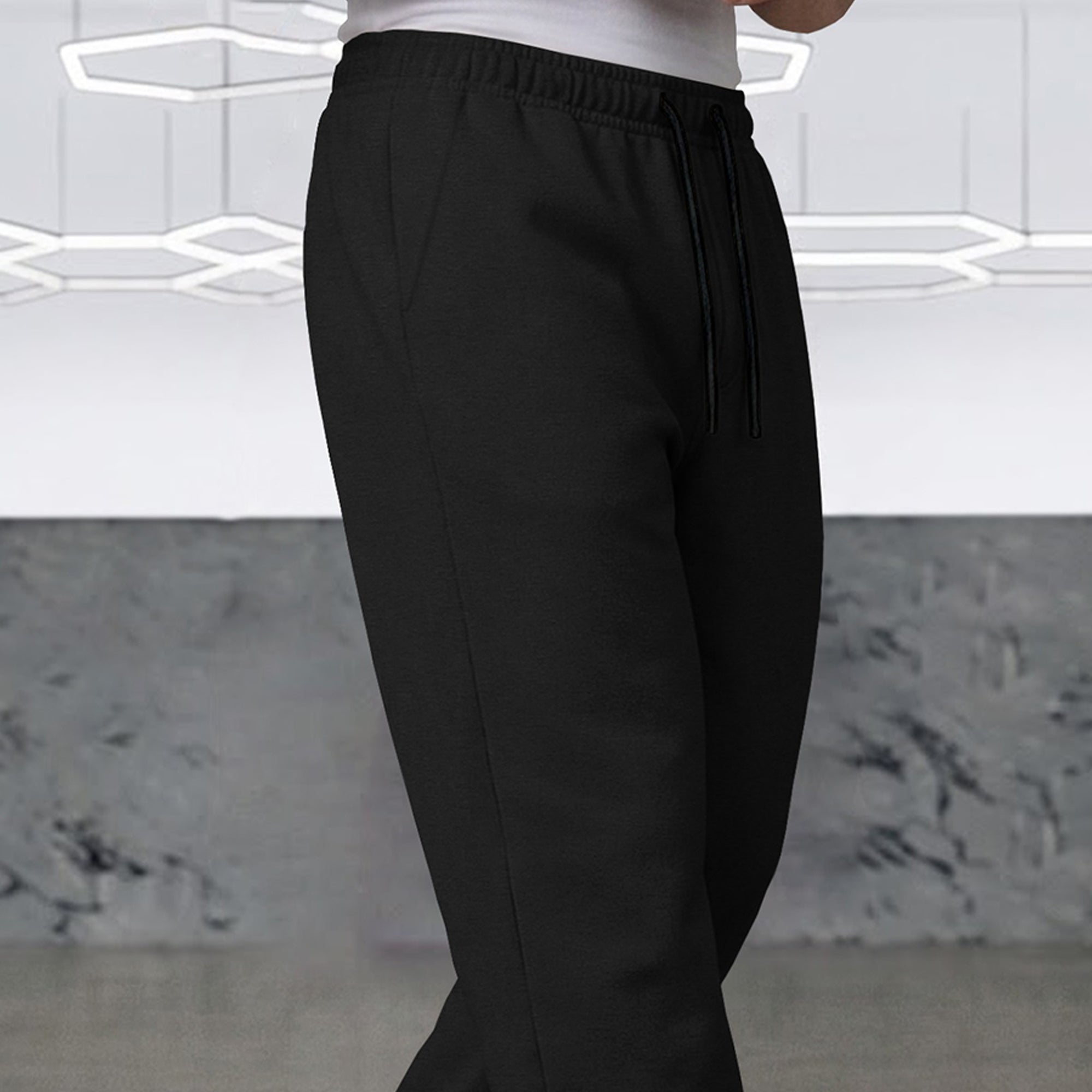 TRIPR Men Solid Loose Fit TrackPant Black