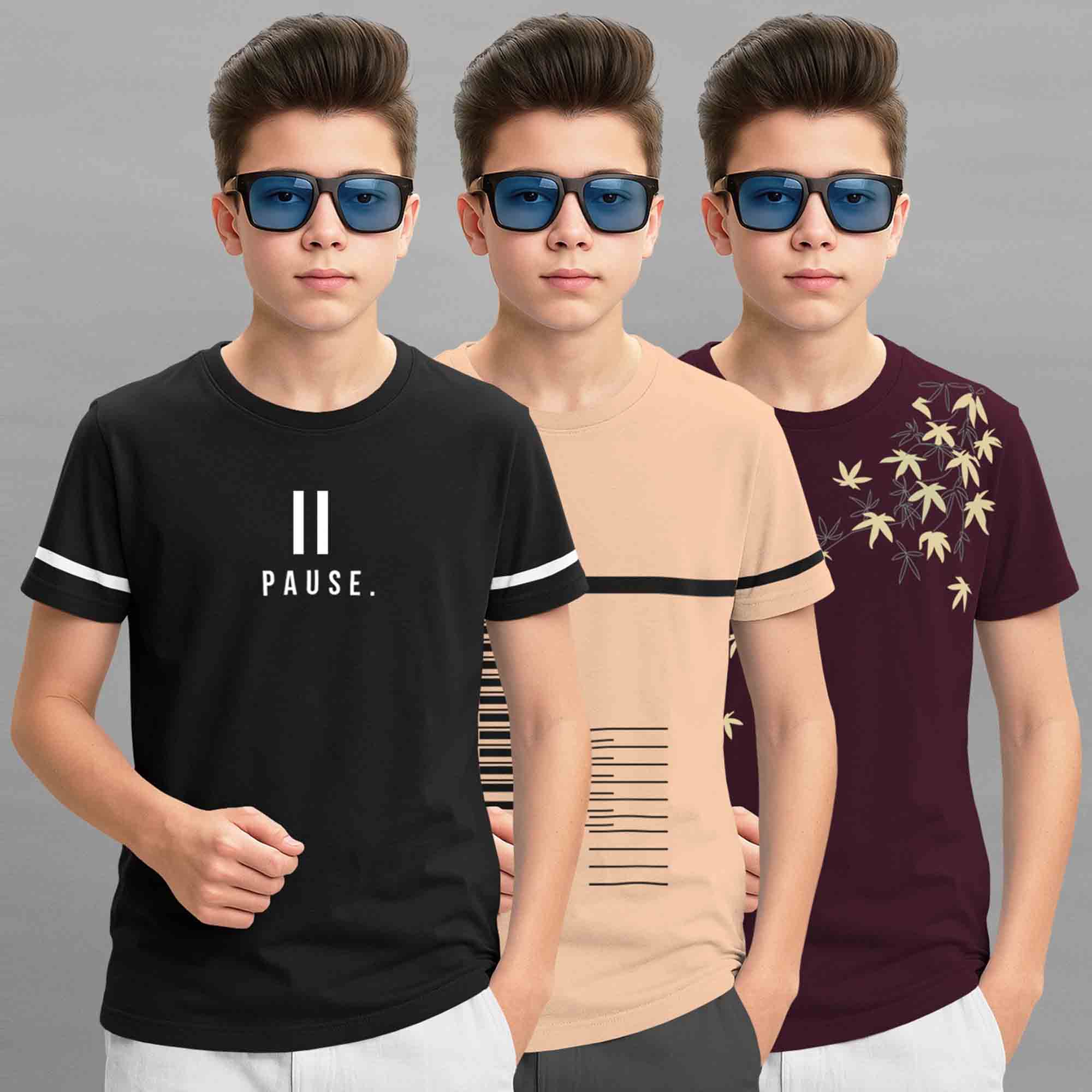 Boys Combo Pack Half Sleeve Printed Tshirts - 17 Variants