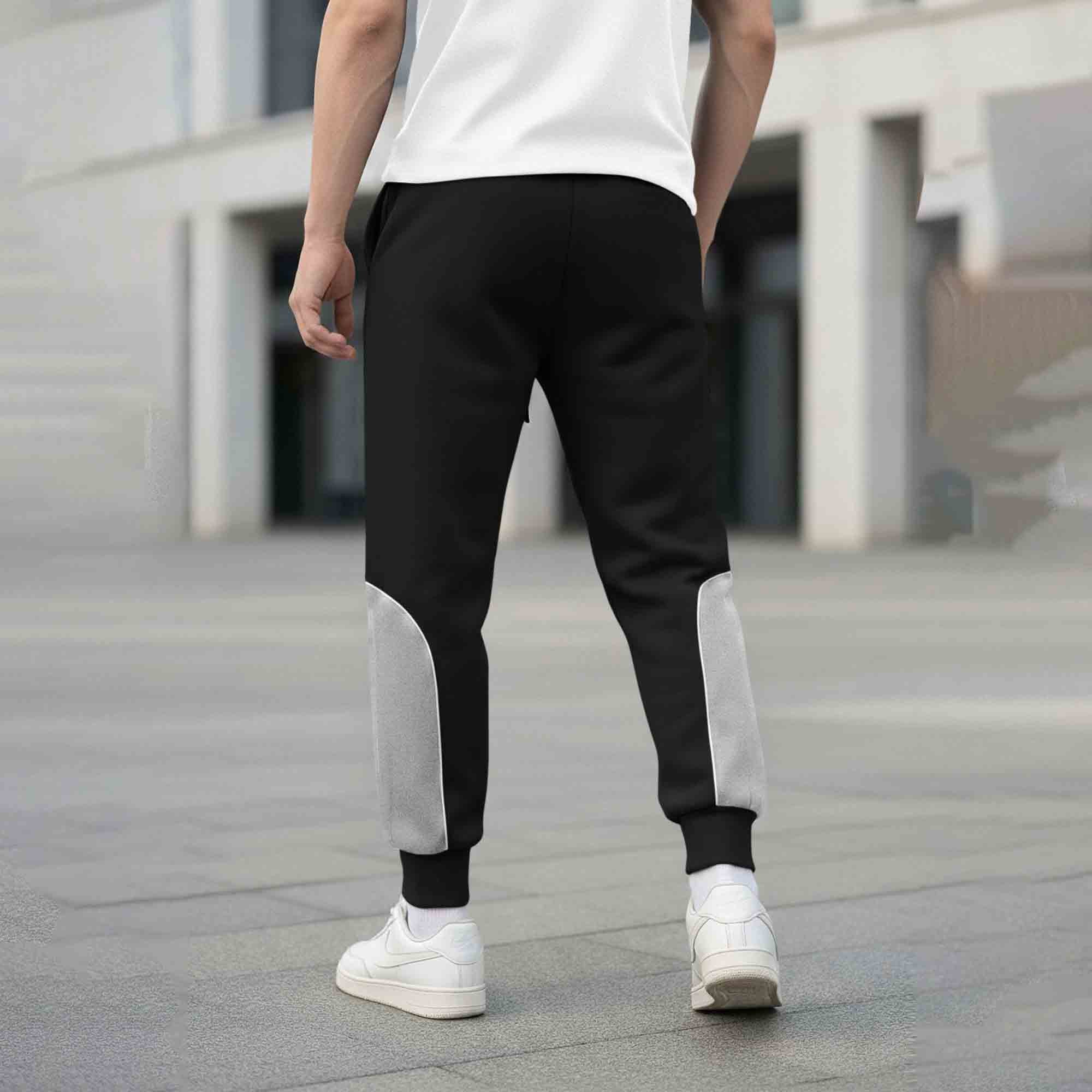 Men Colorblocked Casual Jogger Trackpant Black