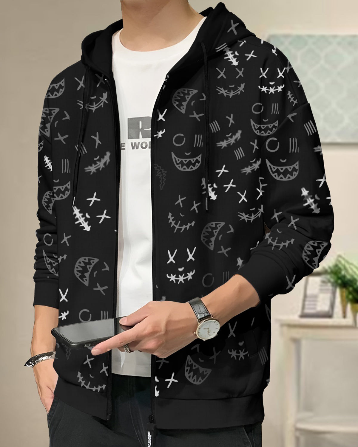 Mens Halloween Printed Jacket / Black – TRIPR