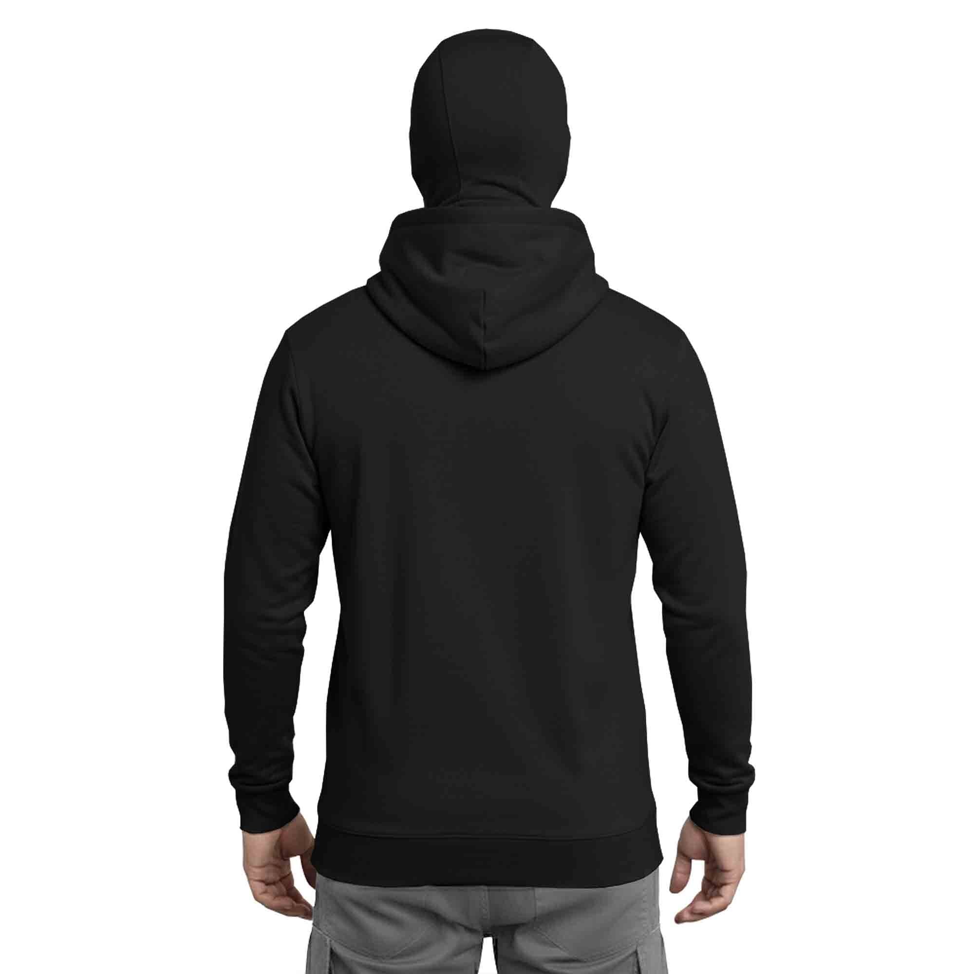 Men Solid Hooded Neck Cotton Blend Black T-Shirt