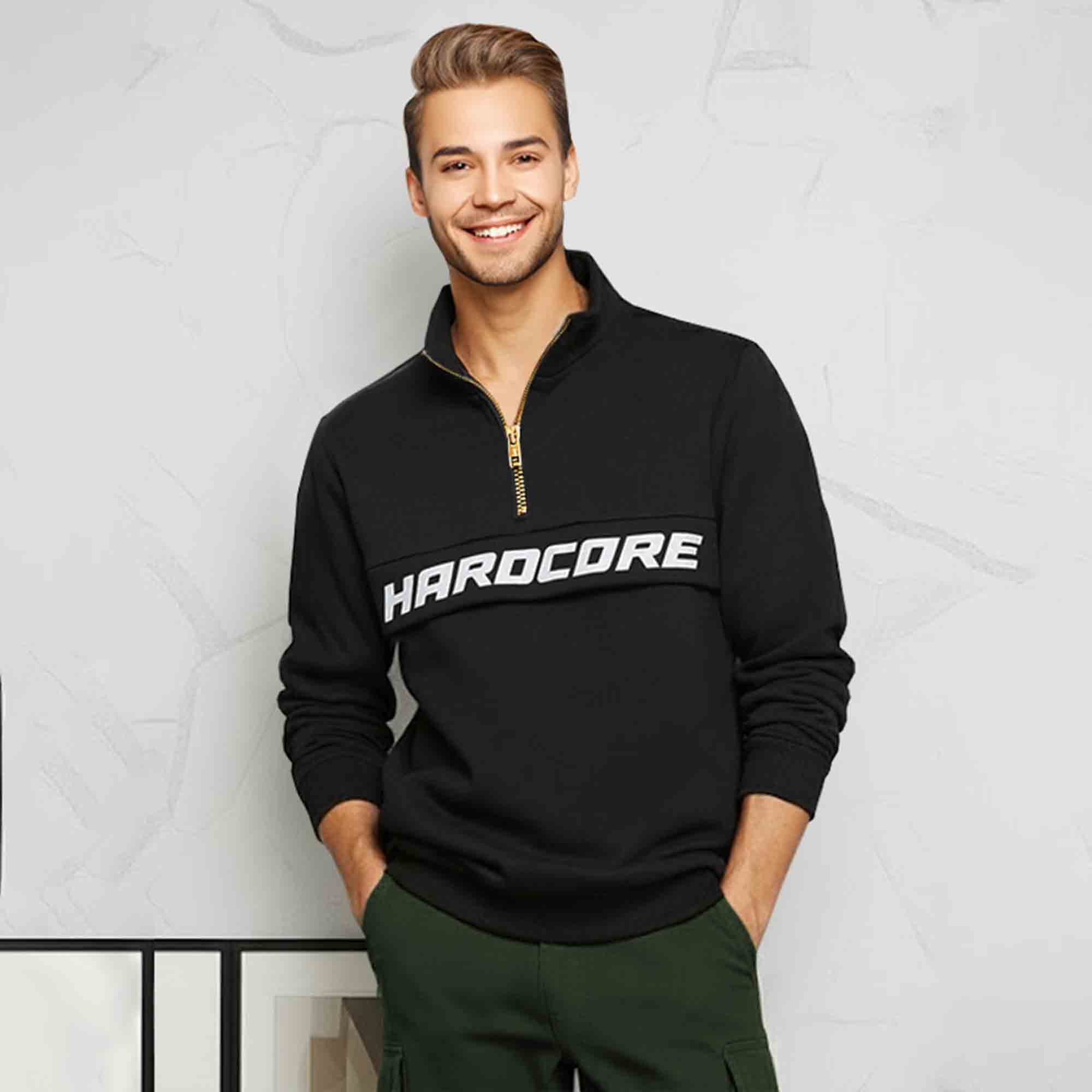 Winter High Neck Sweatshirt & Plain Baggy Tracksuit