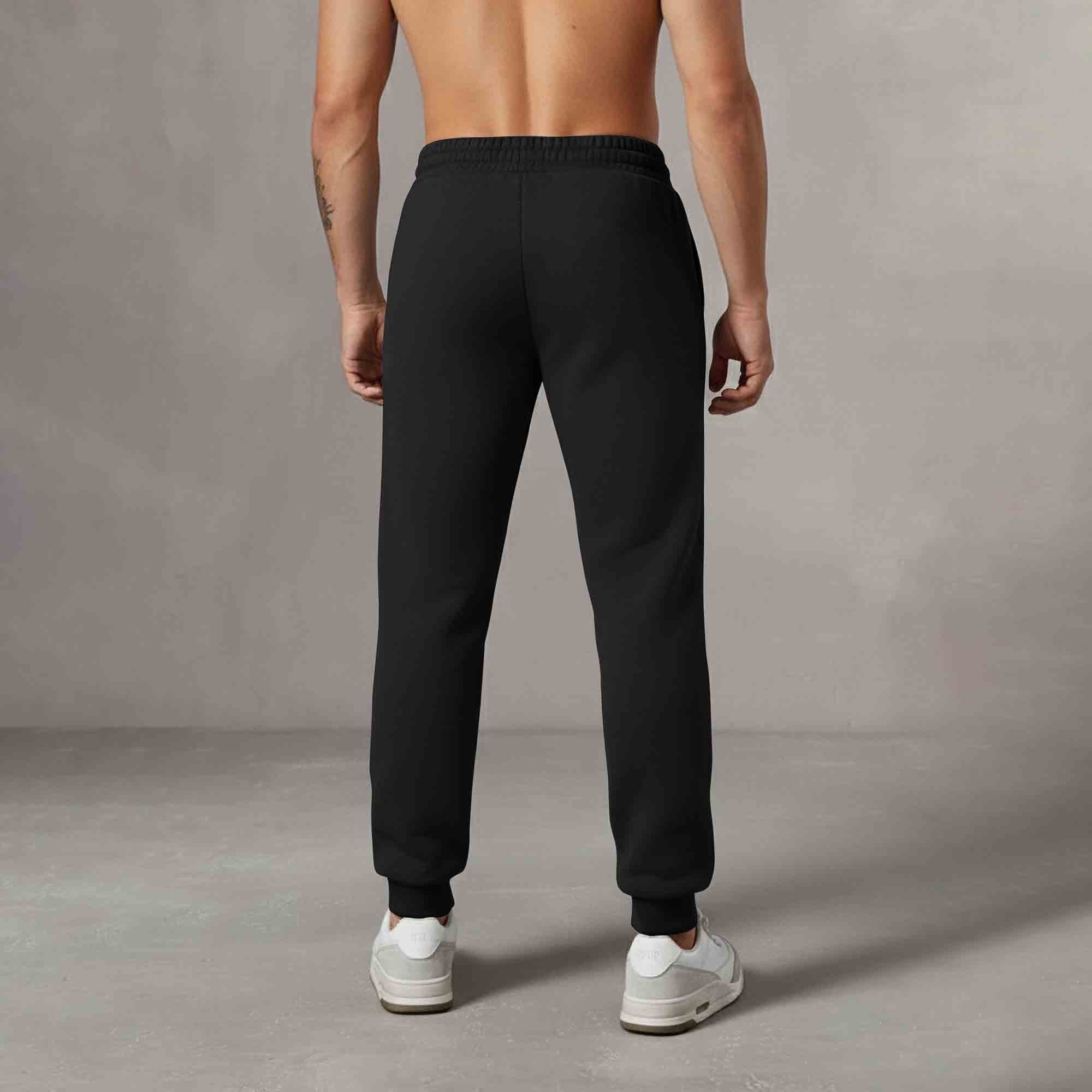 Men Anime Printed Casual Trackpant Black