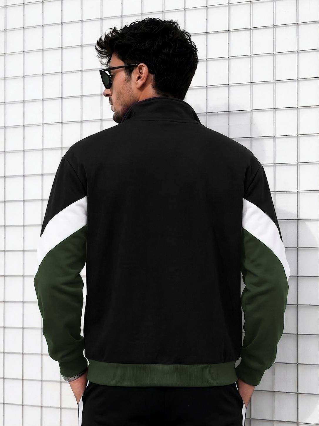 Mens High Neck Multicolor Winter Jacket