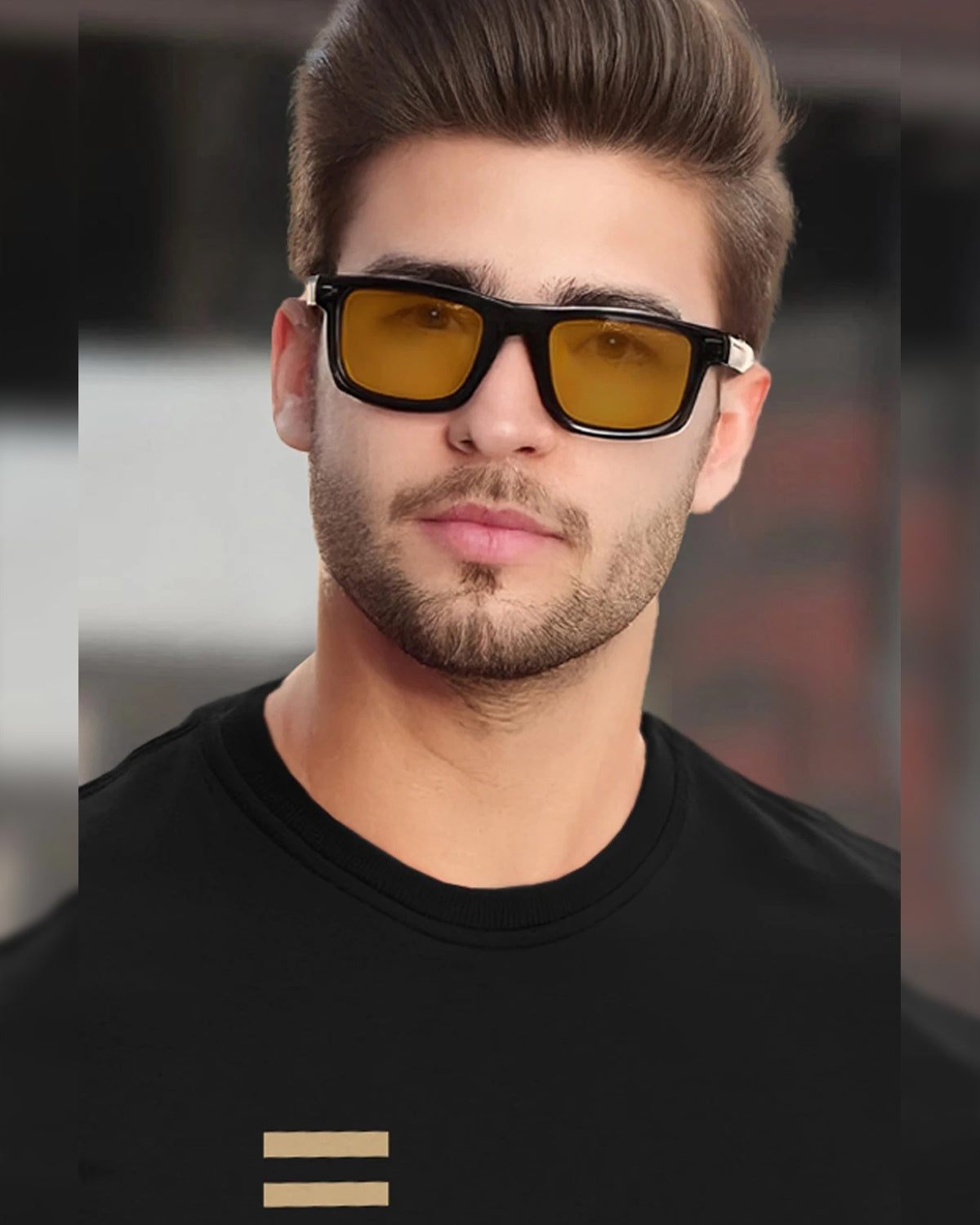 Men Printed Half Sleeve Round Neck Cotton Blend Black T-Shirt