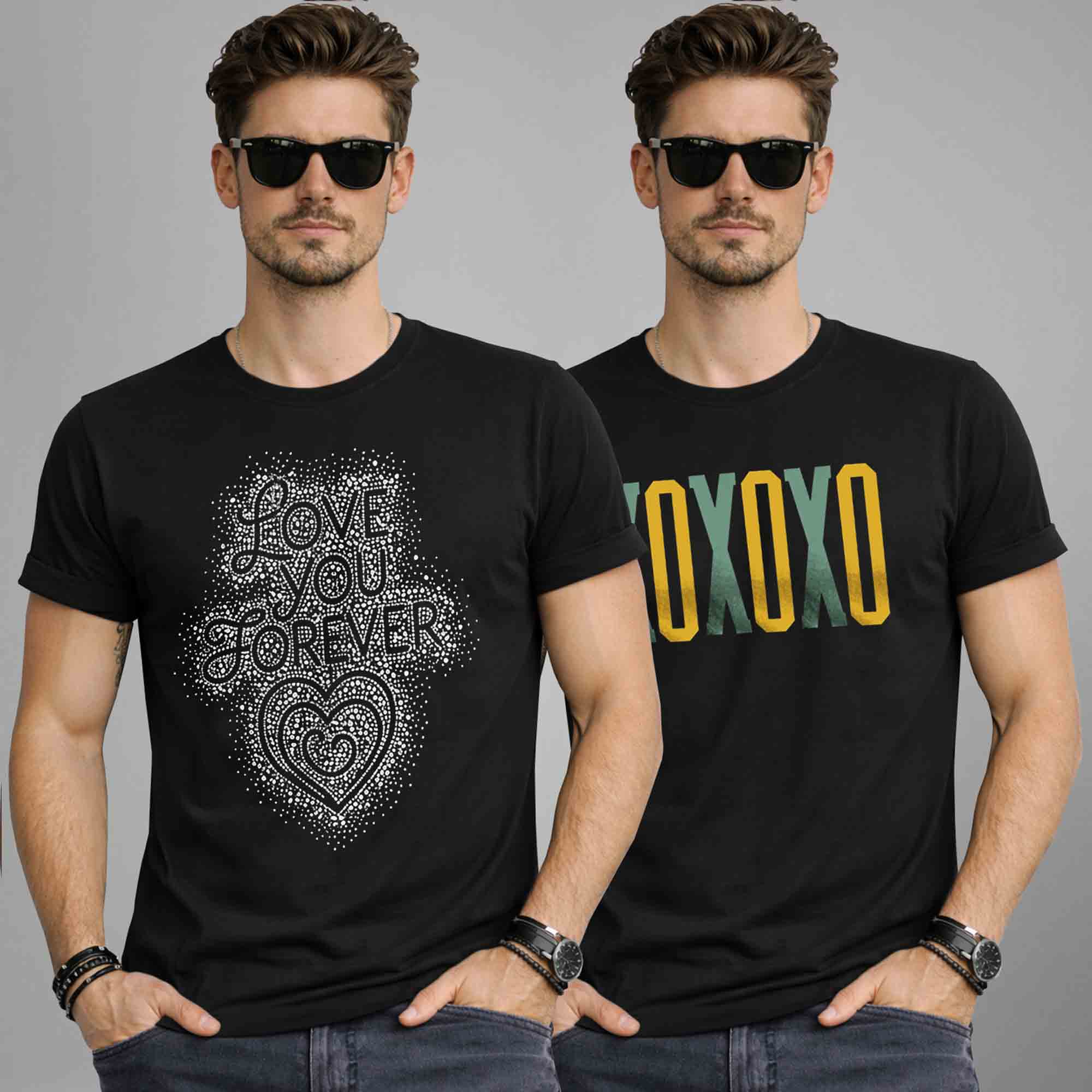 Pack Of 2 Graphics Printed Men Half Sleeve Combo T-shirts - 16 Variants