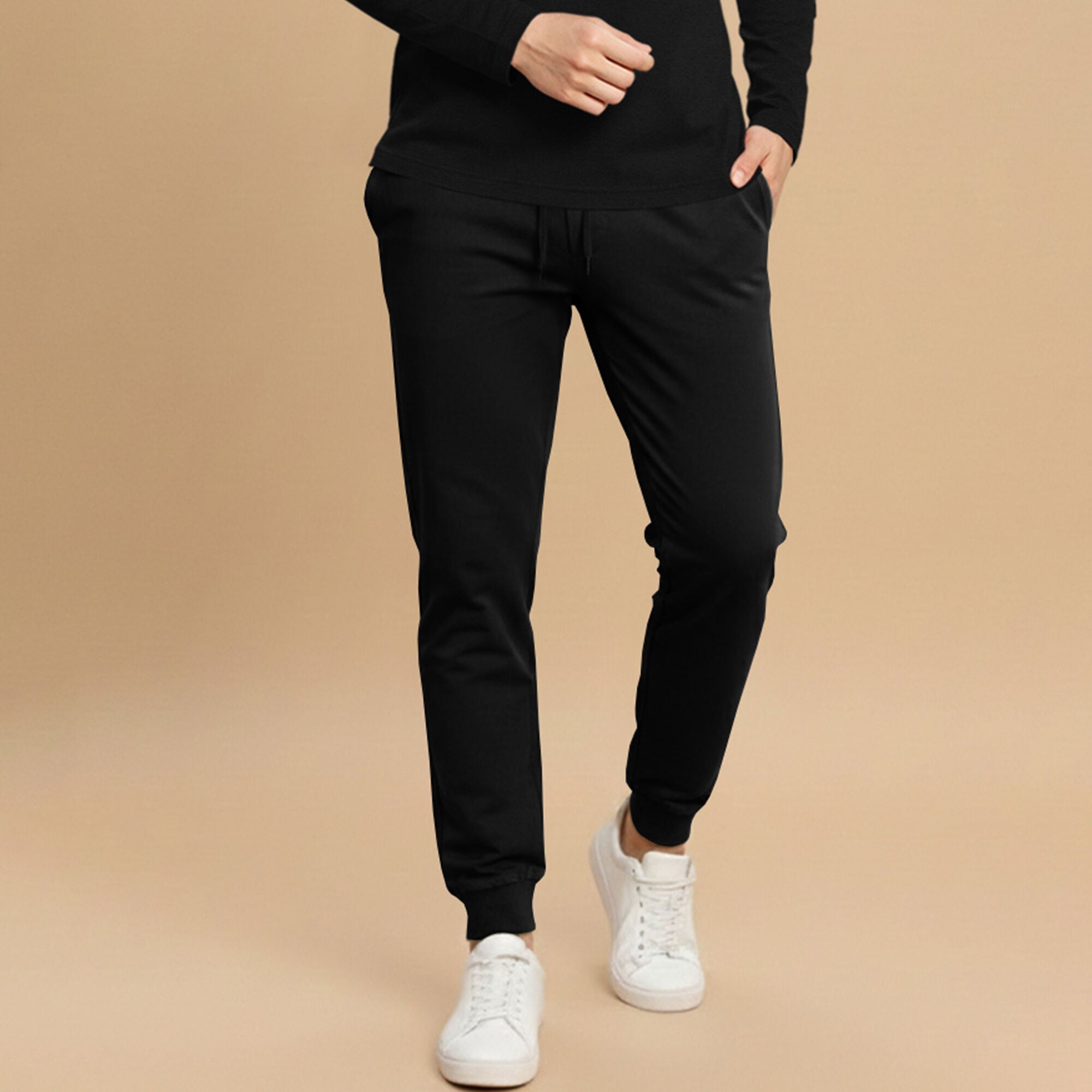 Full Sleeve Printed Black Tshirt & Plain Black Trackpant