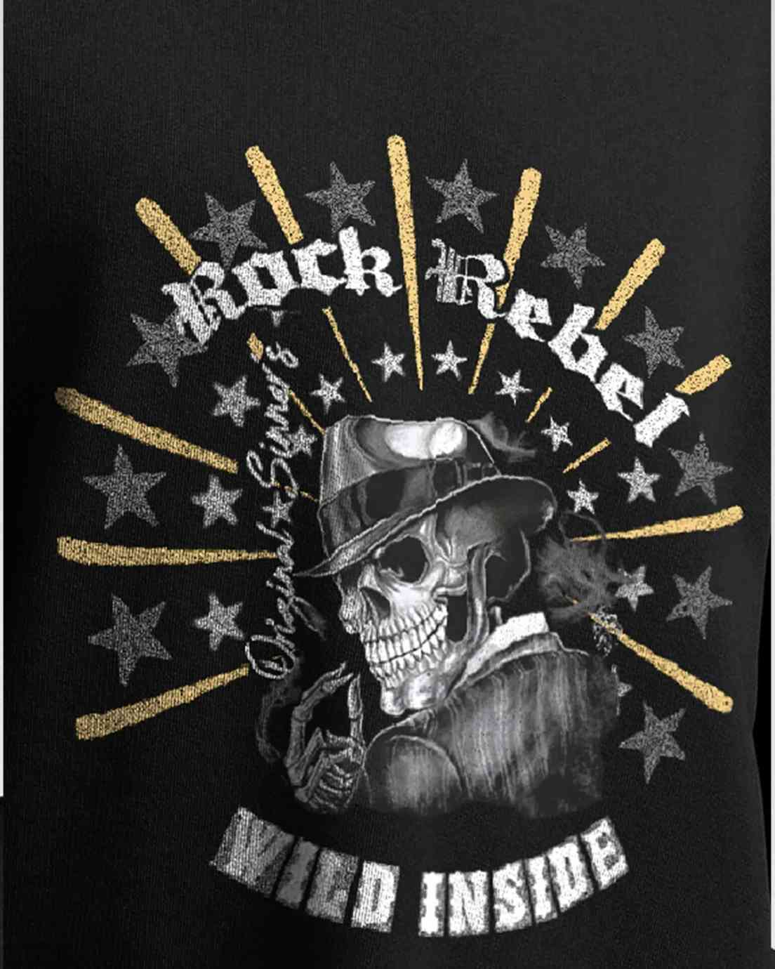 Black Men Rock Rebel Printed Oversized T-shirt