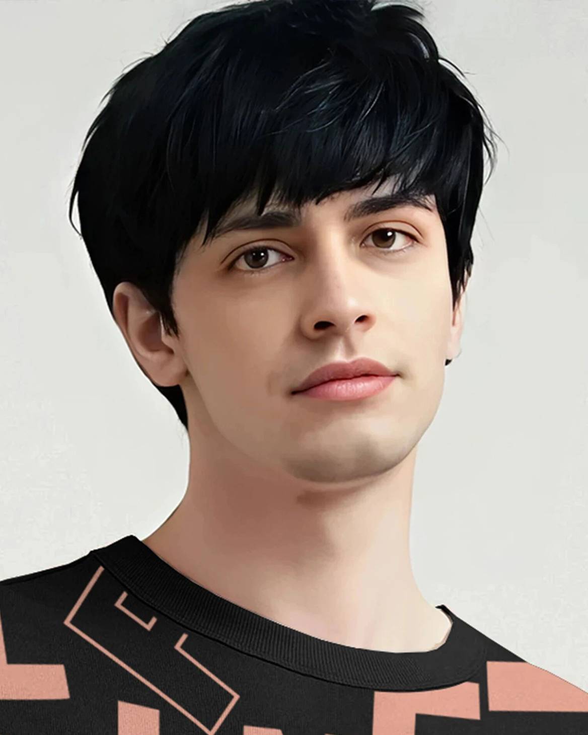 Men Over All Printed Black Over Size T-shirt