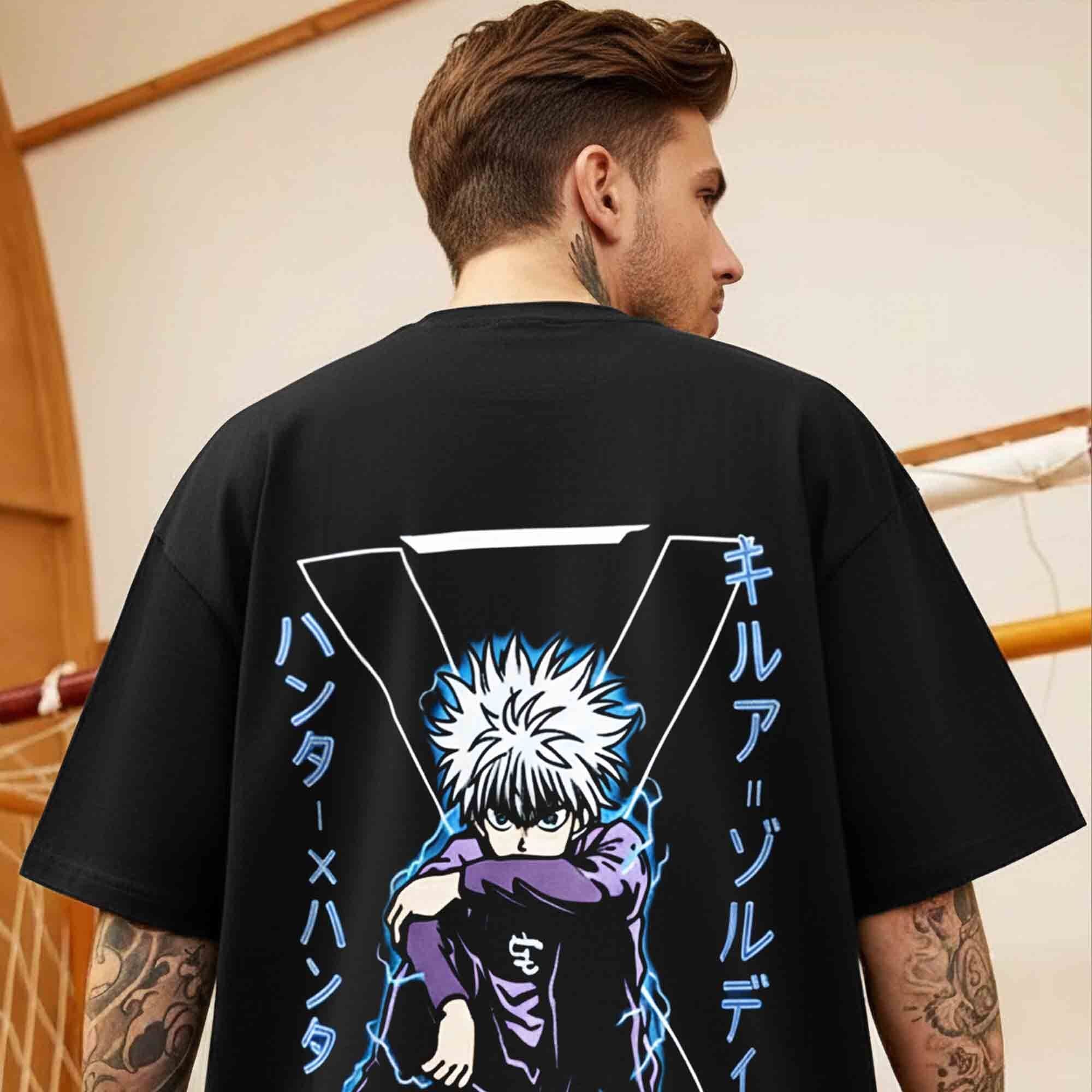 Back Printed Loose Fit Baggy Tshirt Black For Mens