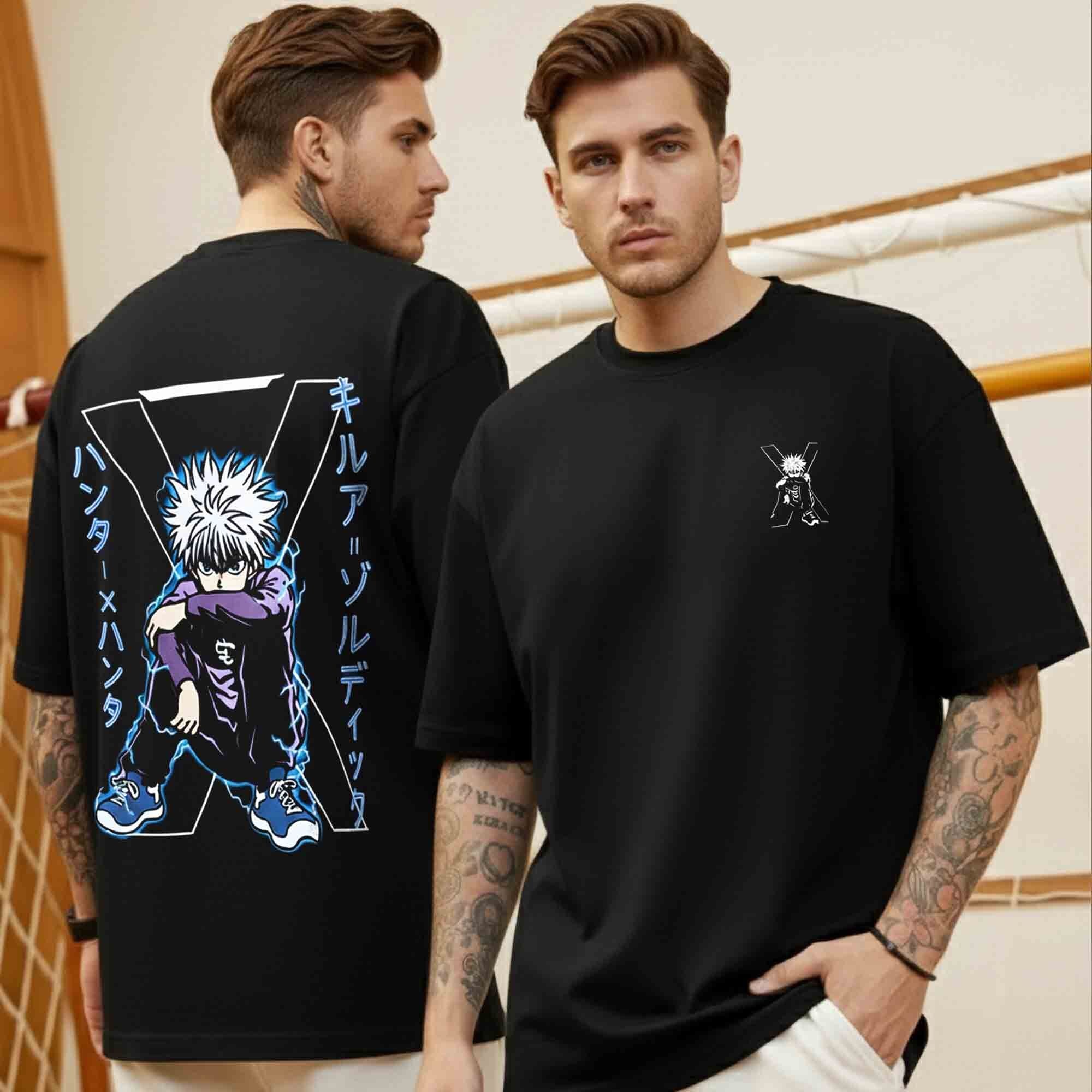 Back Printed Loose Fit Baggy Tshirt Black For Mens