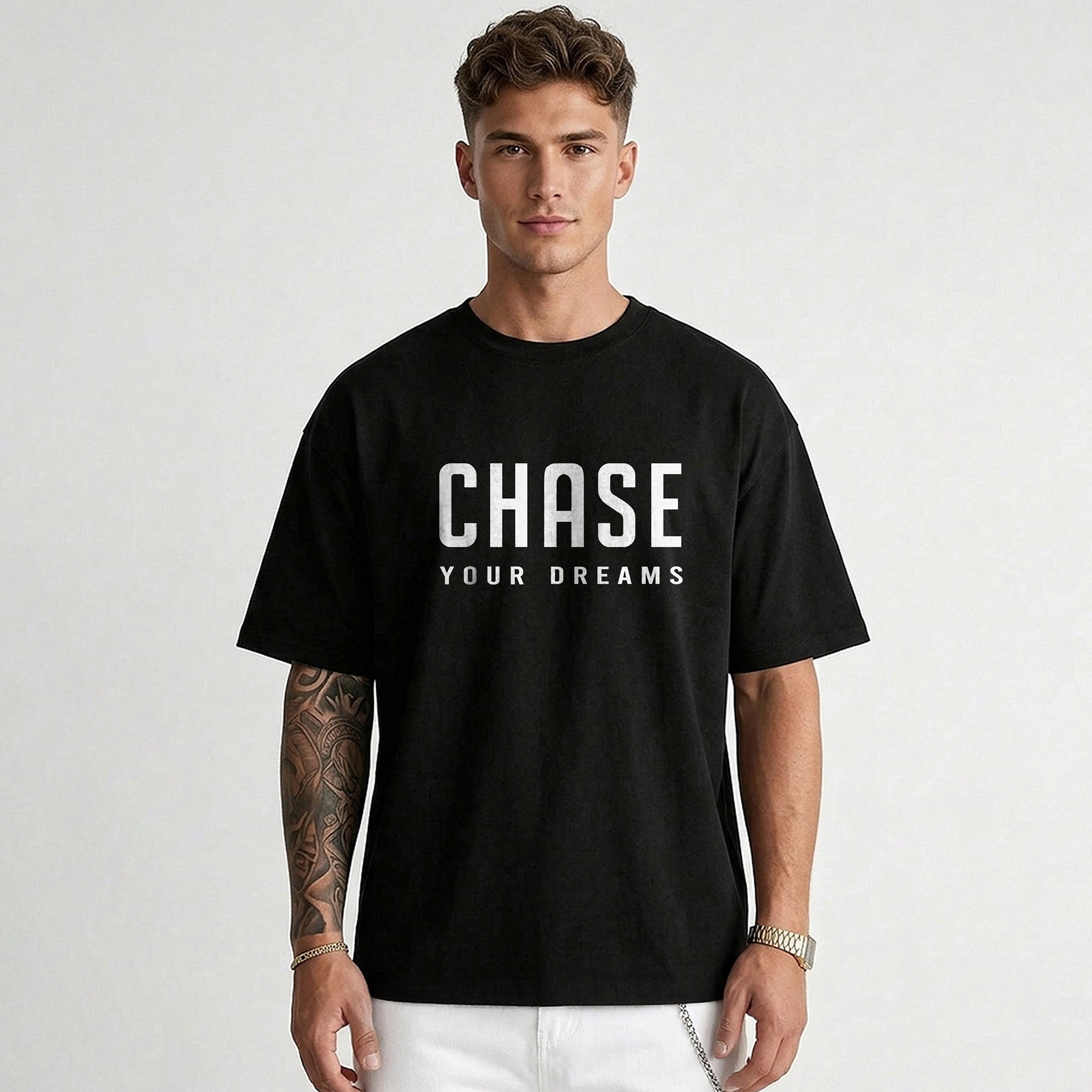 Mens Oversized Eagle Graphic Printed T-Shirt Black