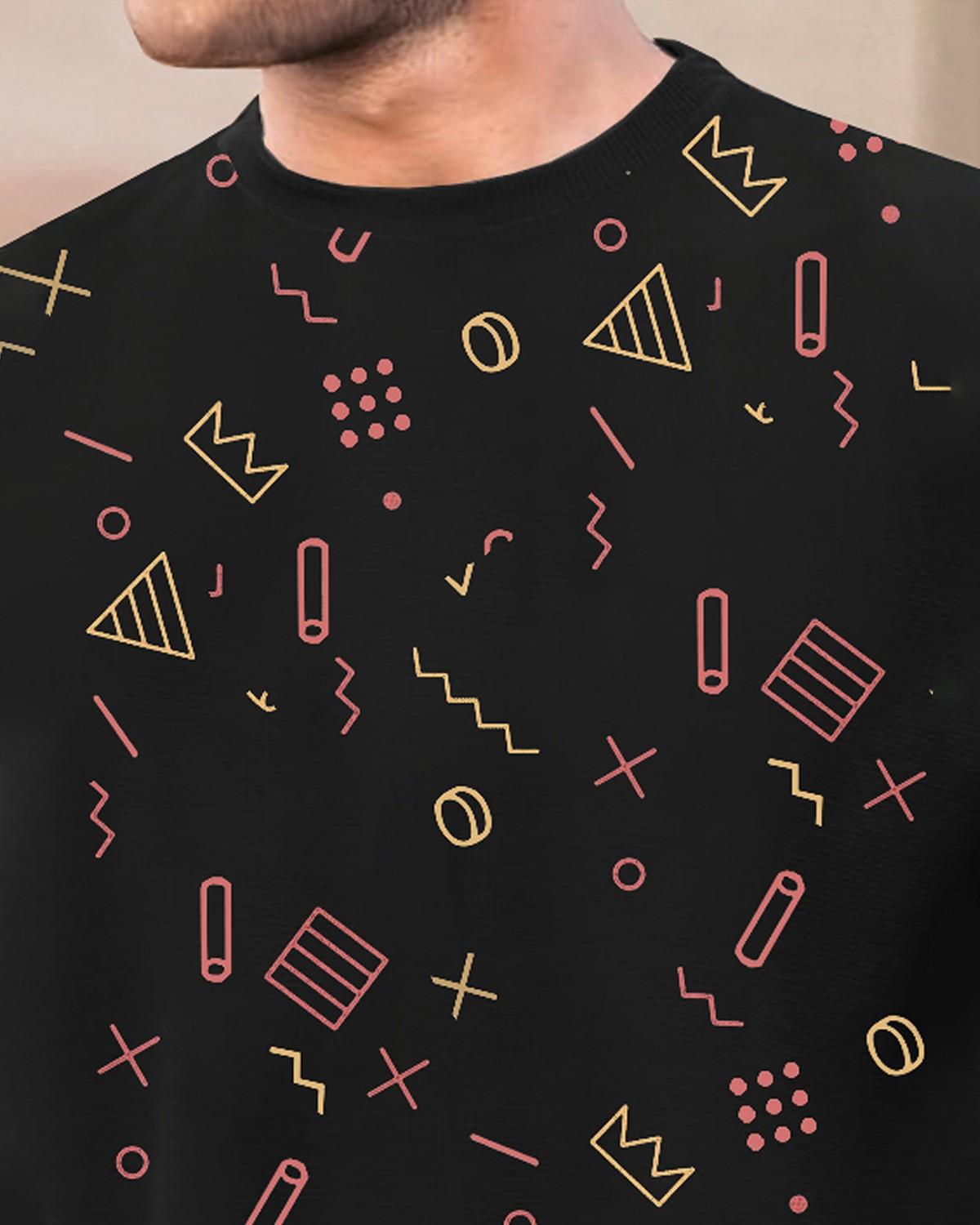 Men Black Round Neck Printed Sleeveless