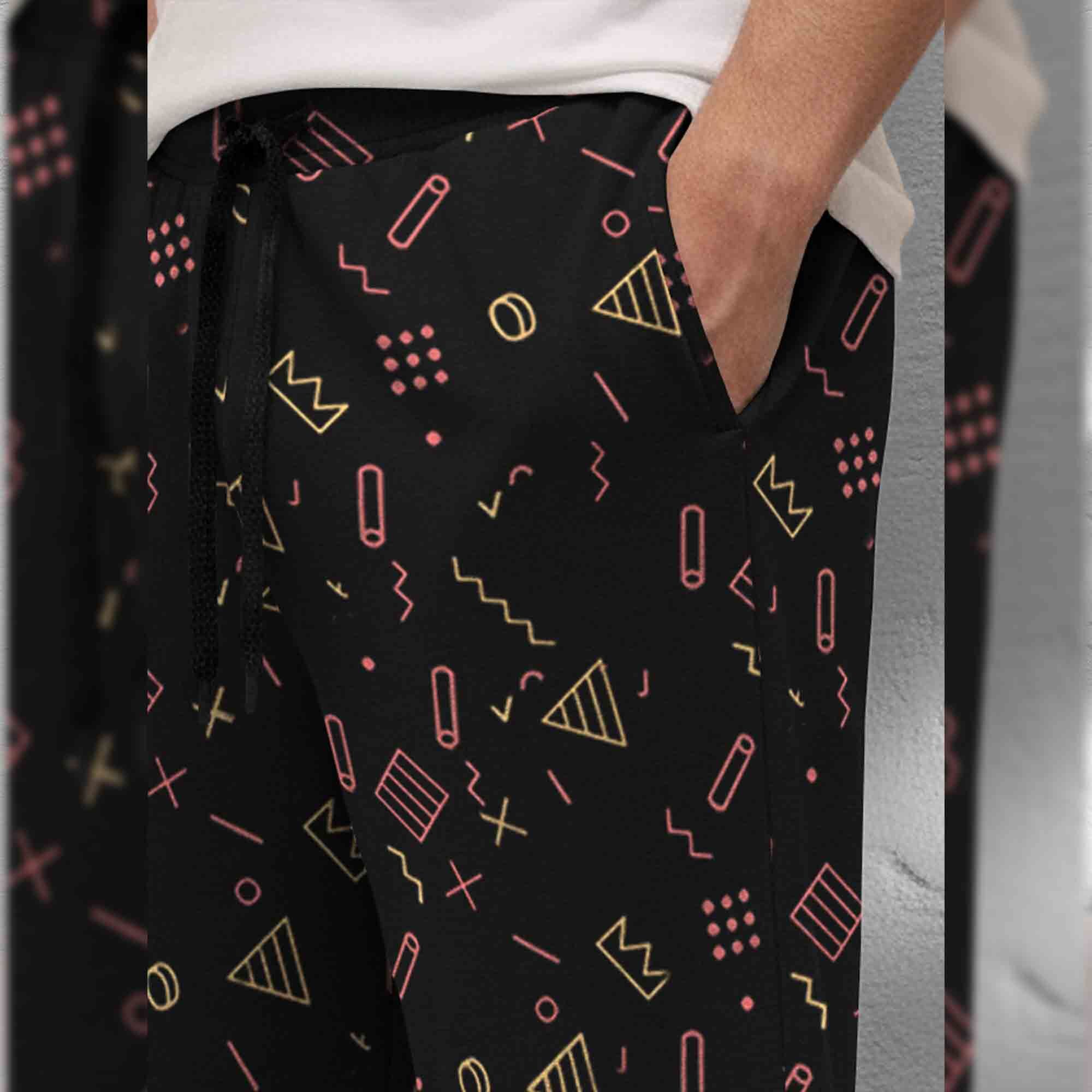 Men All Over Printed Short Black