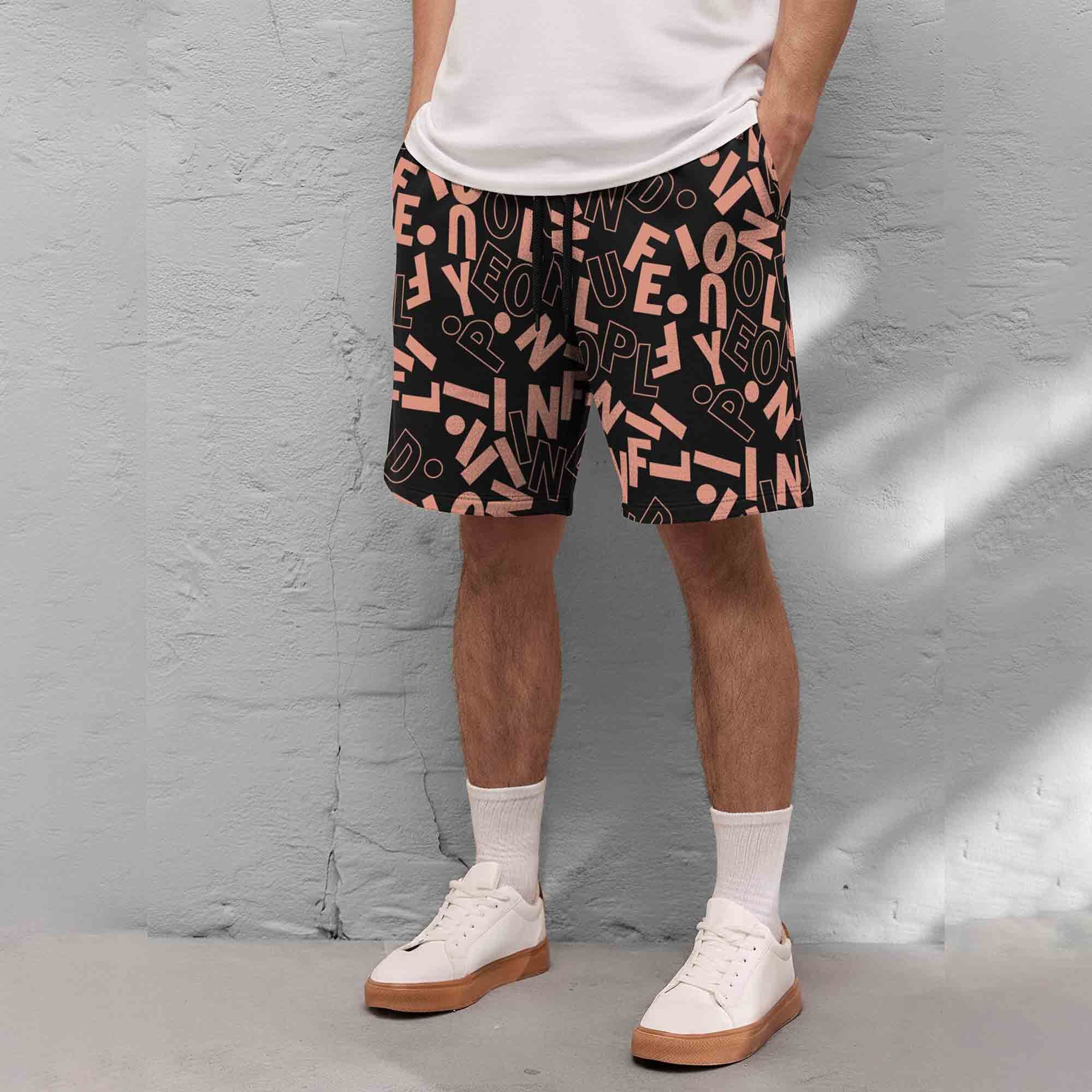 Men All Over Printed Short Black