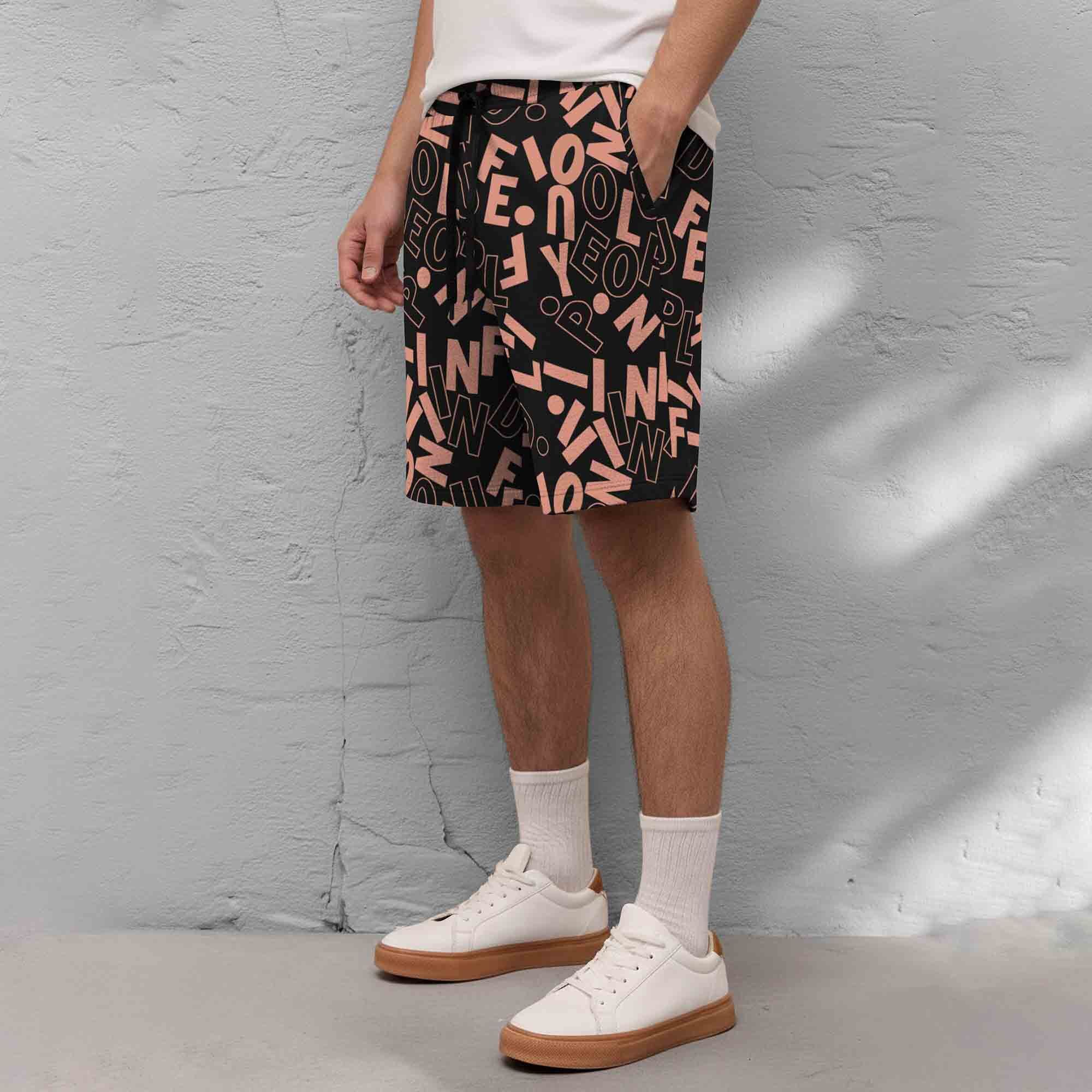 Men All Over Printed Short Black