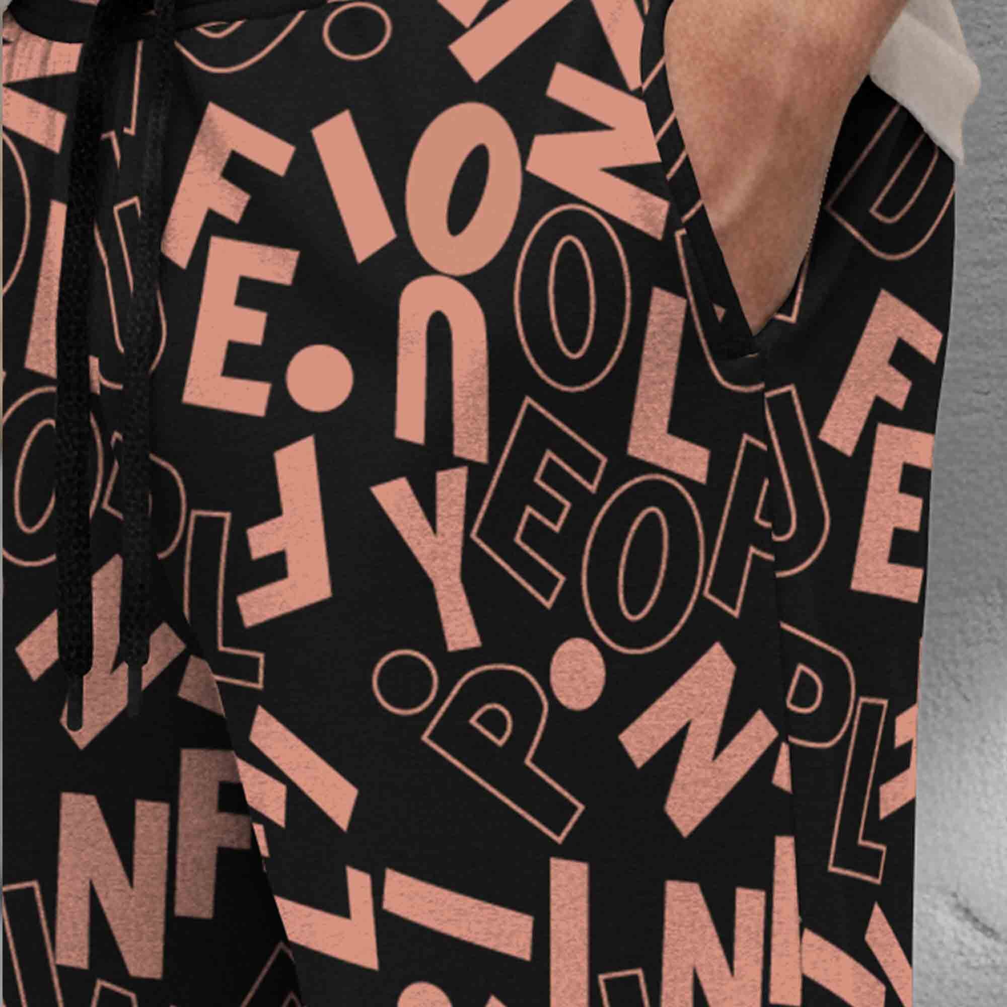Men All Over Printed Short Black