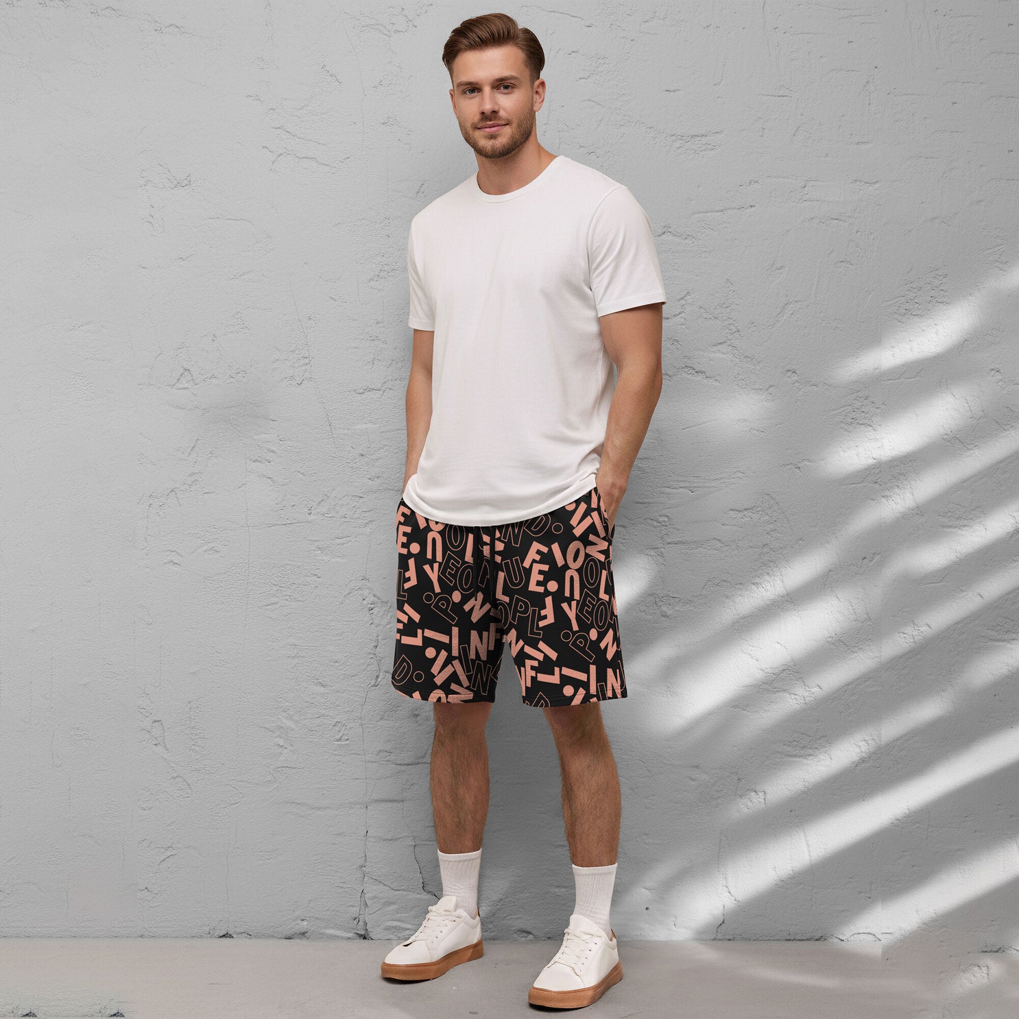 Men All Over Printed Short Black