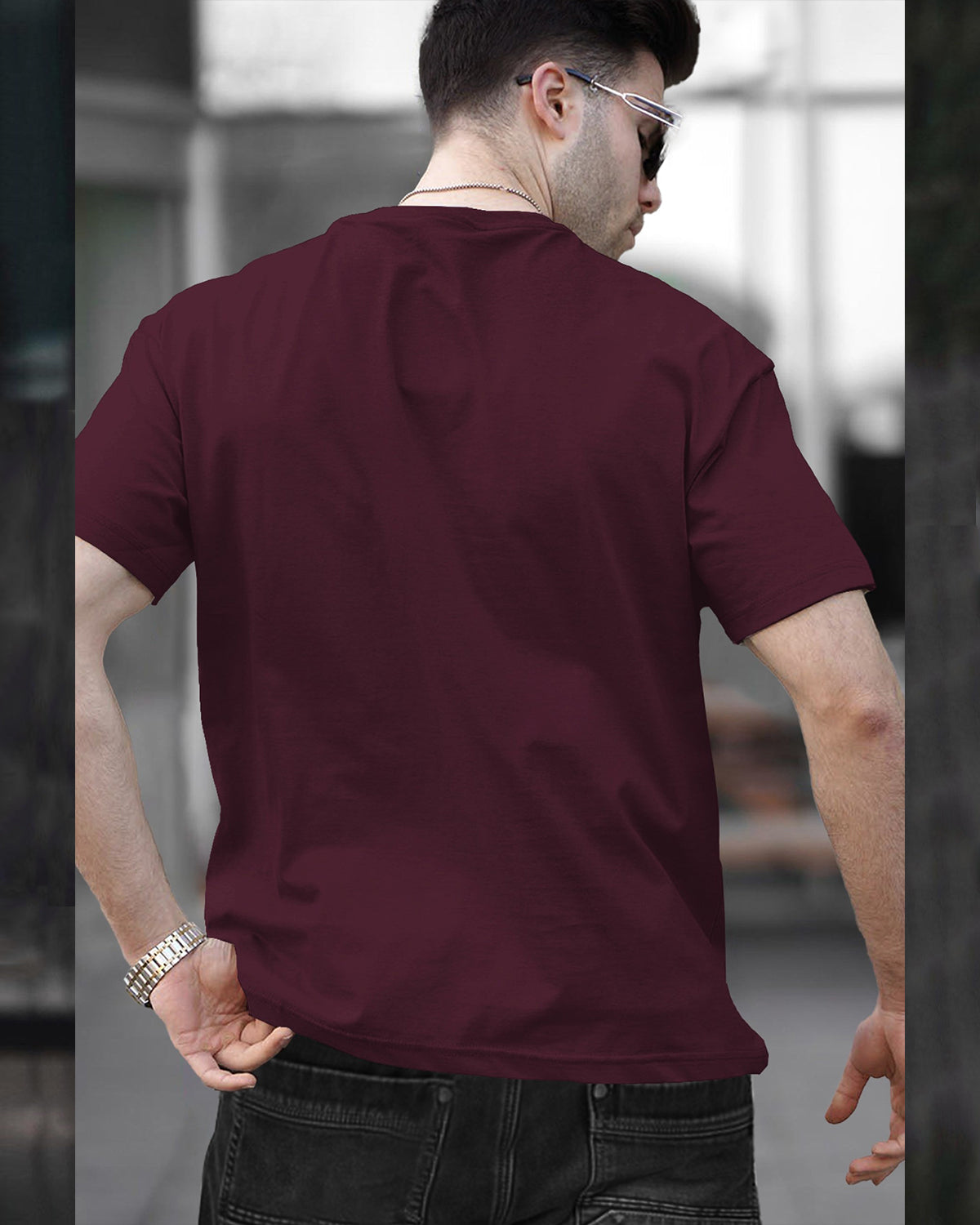 Mens Round Neck Half Sleeve Dark Grey & Maroon T-shirts (Pack Of 2)